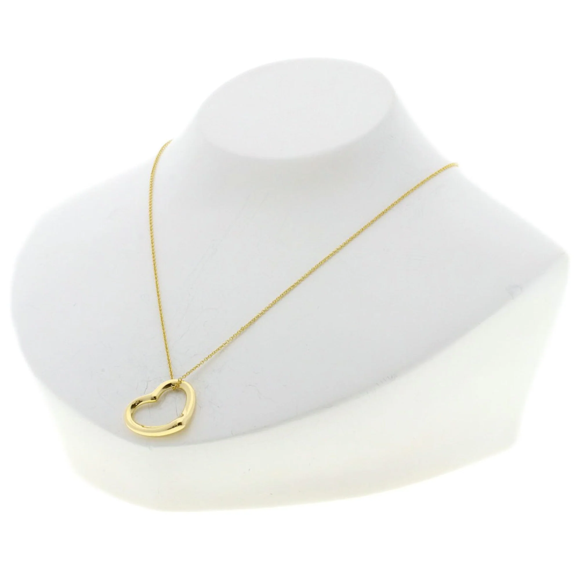 Open Heart Pendant Necklace 18K Yellow Gold 18.5mm - Image 4