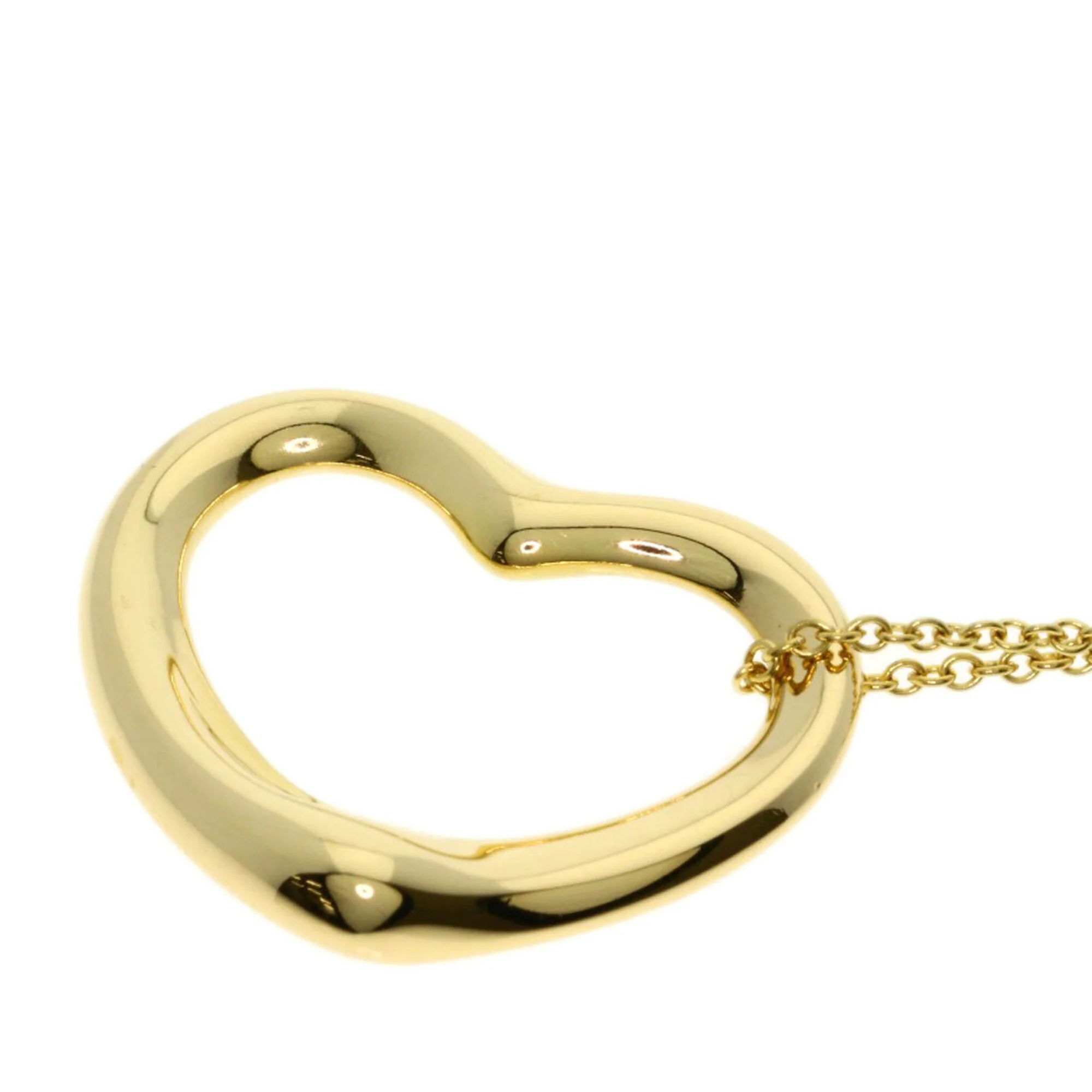Open Heart Pendant Necklace 18K Yellow Gold 18.5mm - Image 5