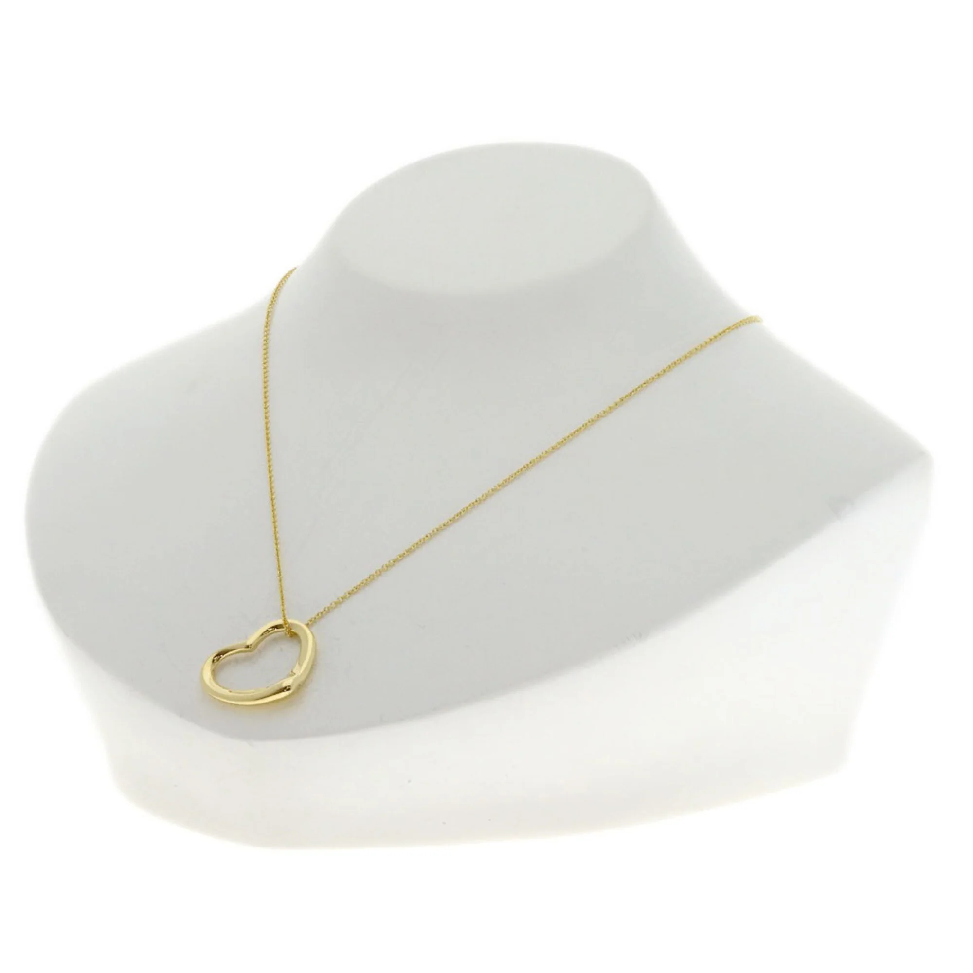 Open Heart Pendant Necklace 18K Yellow Gold 18.5mm - Image 4