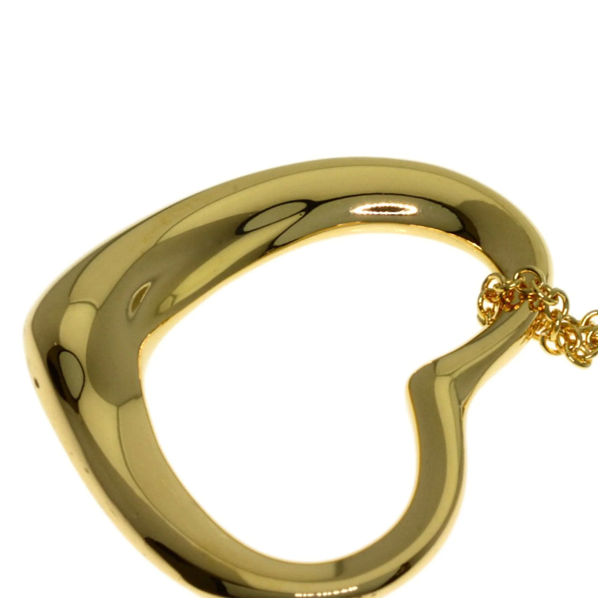 Open Heart Pendant Necklace 18K Yellow Gold 18.5mm - Image 5