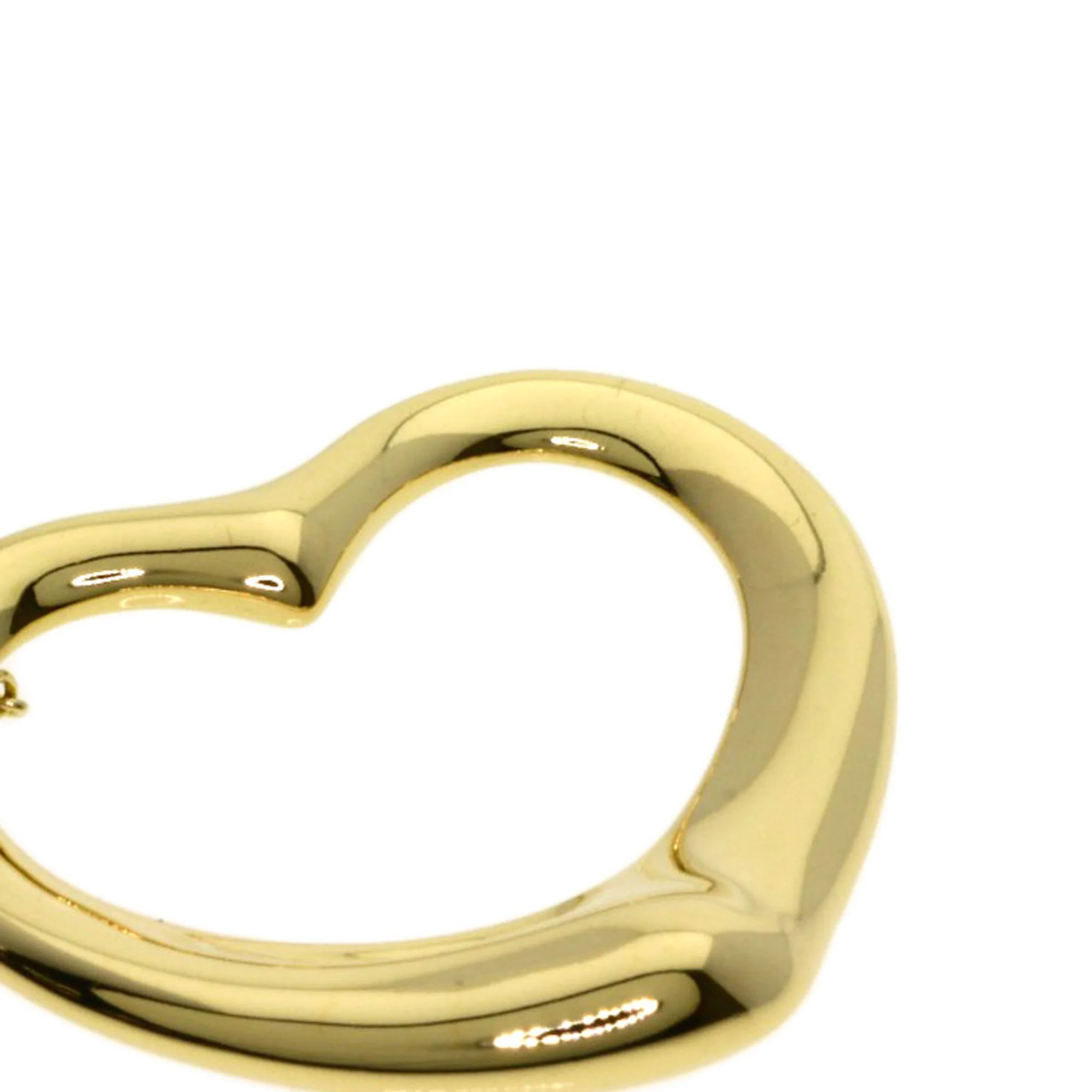 Open Heart Pendant Necklace 18K Yellow Gold 18.5mm - Image 6