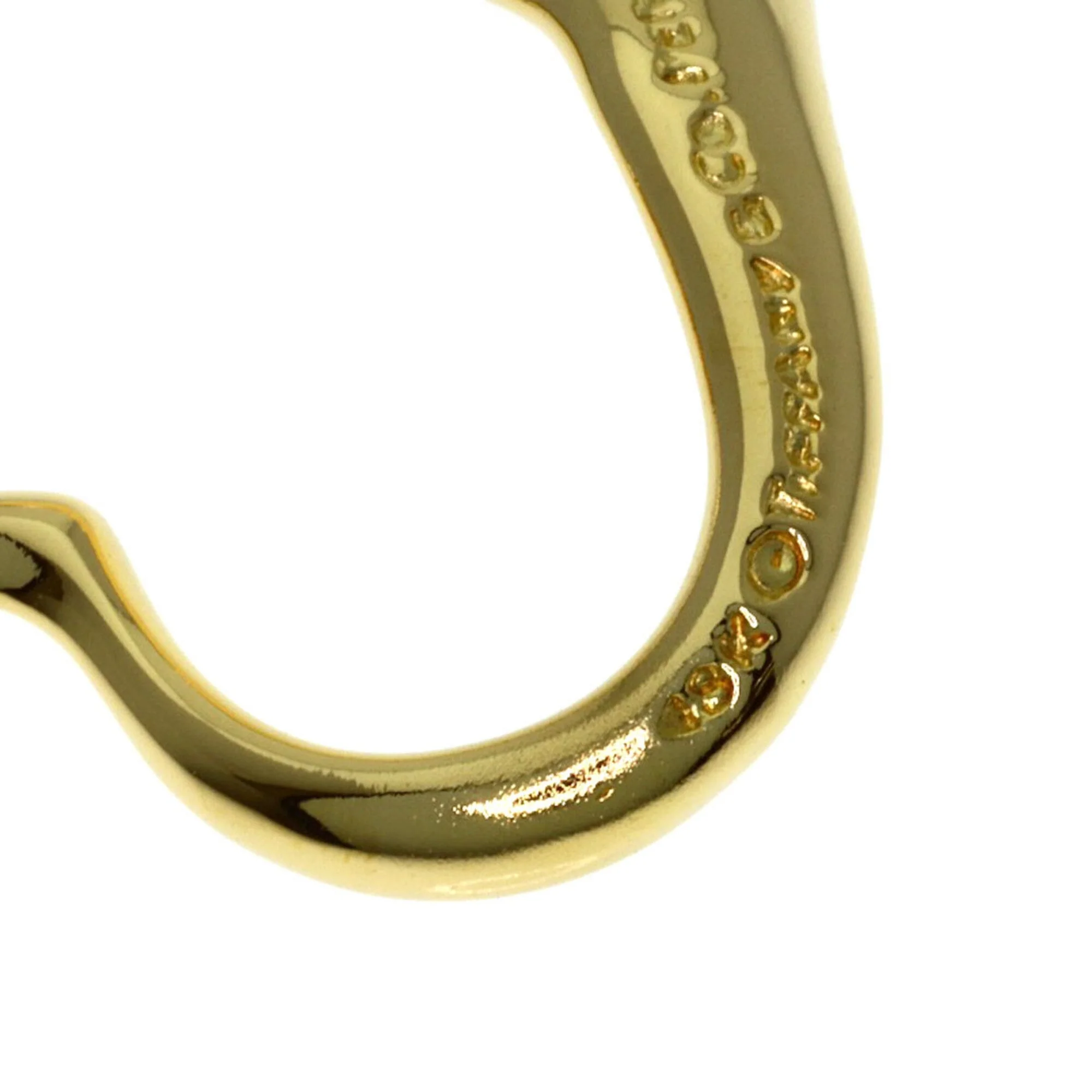 Open Heart Pendant Necklace 18K Yellow Gold 18mm - Image 6