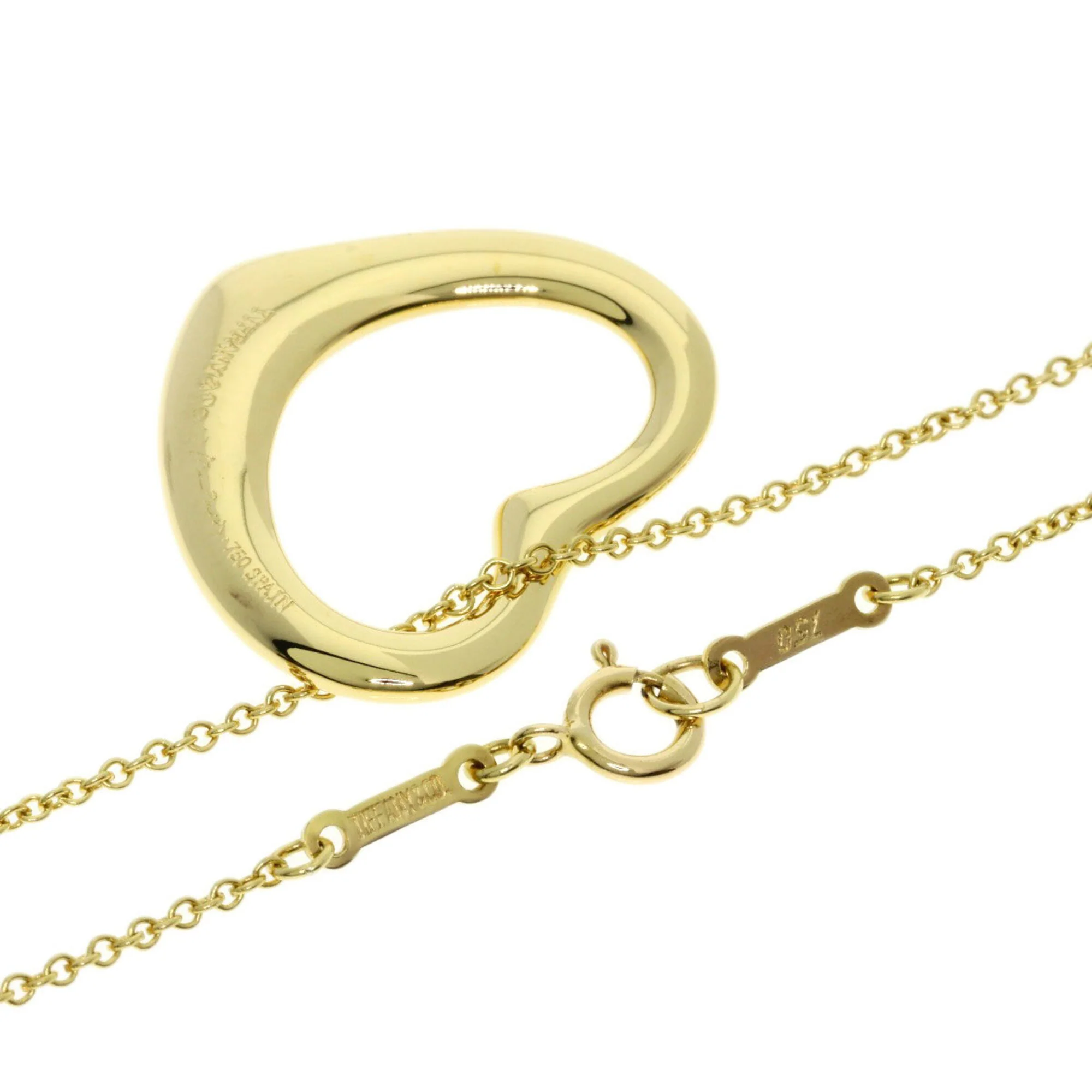 Open Heart Pendant Necklace 18K Yellow Gold 19.3mm - Image 2