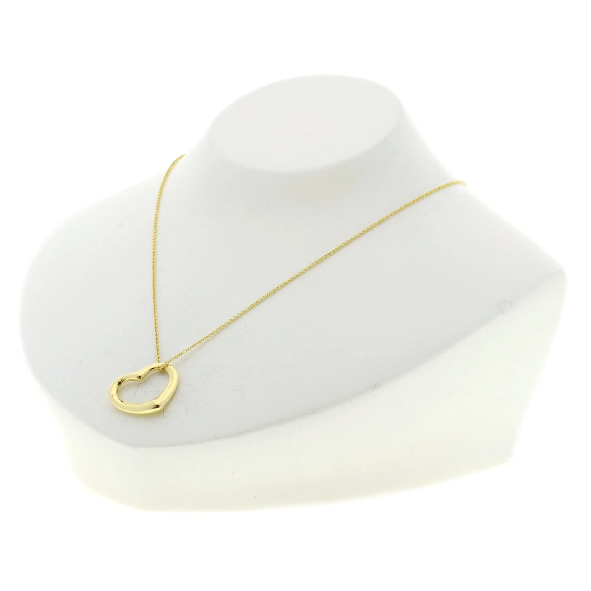 Open Heart Pendant Necklace 18K Yellow Gold 19.3mm - Image 4