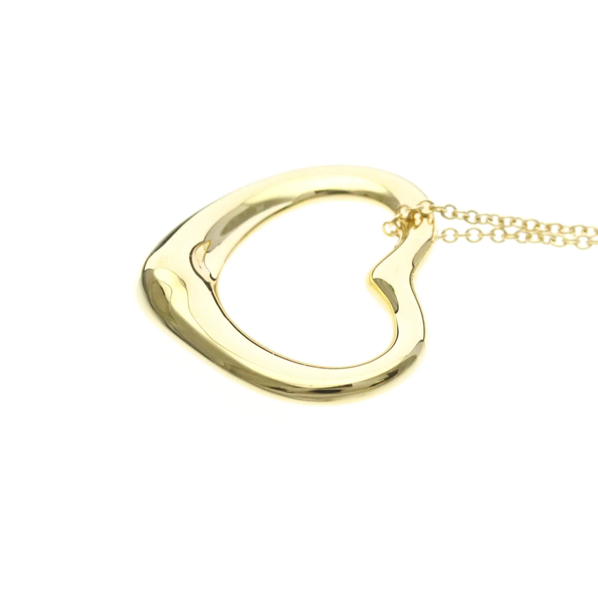 Open Heart Pendant Necklace 18K Yellow Gold 21.3mm - Image 3