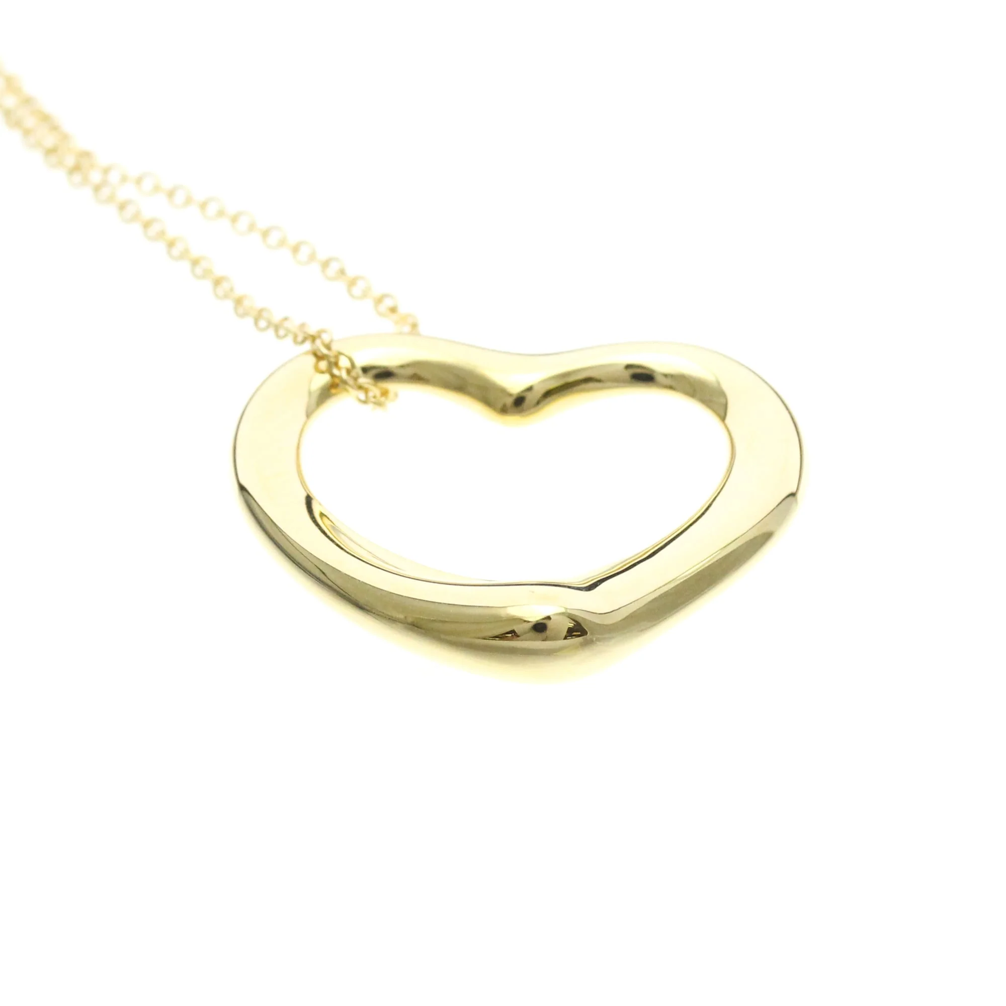 Open Heart Pendant Necklace 18K Yellow Gold 21.3mm - Image 4