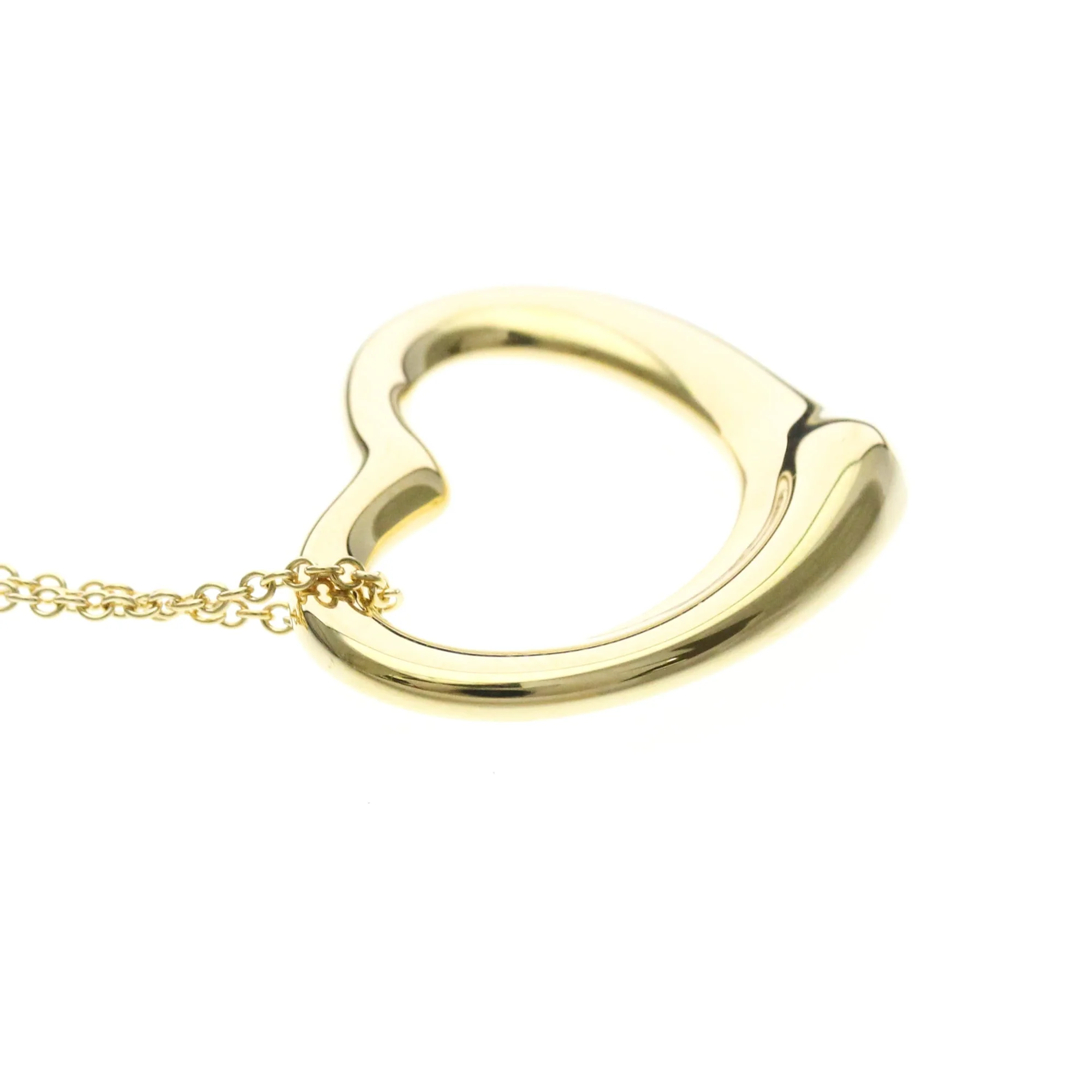 Open Heart Pendant Necklace 18K Yellow Gold 21.3mm - Image 5