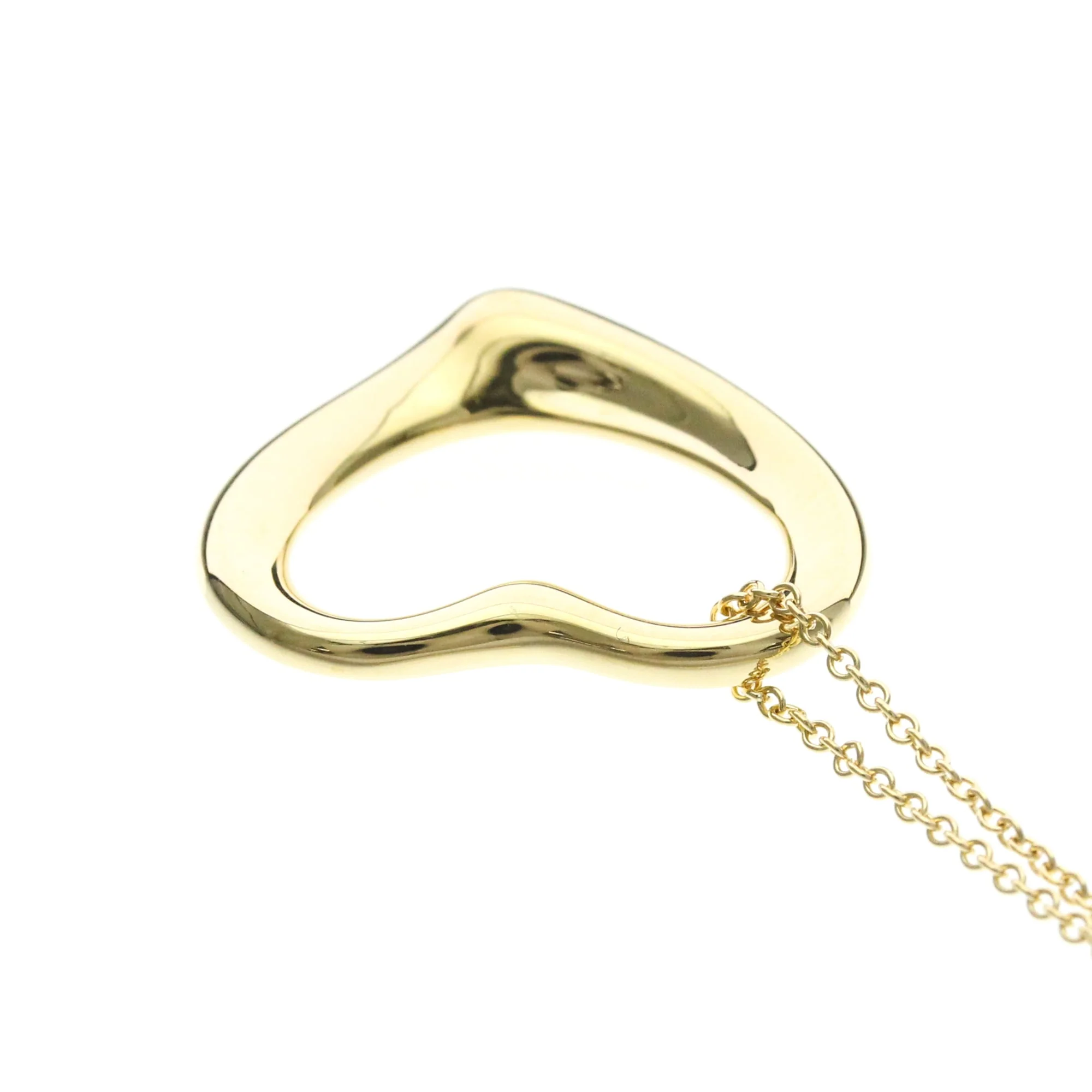Open Heart Pendant Necklace 18K Yellow Gold 21.3mm - Image 6