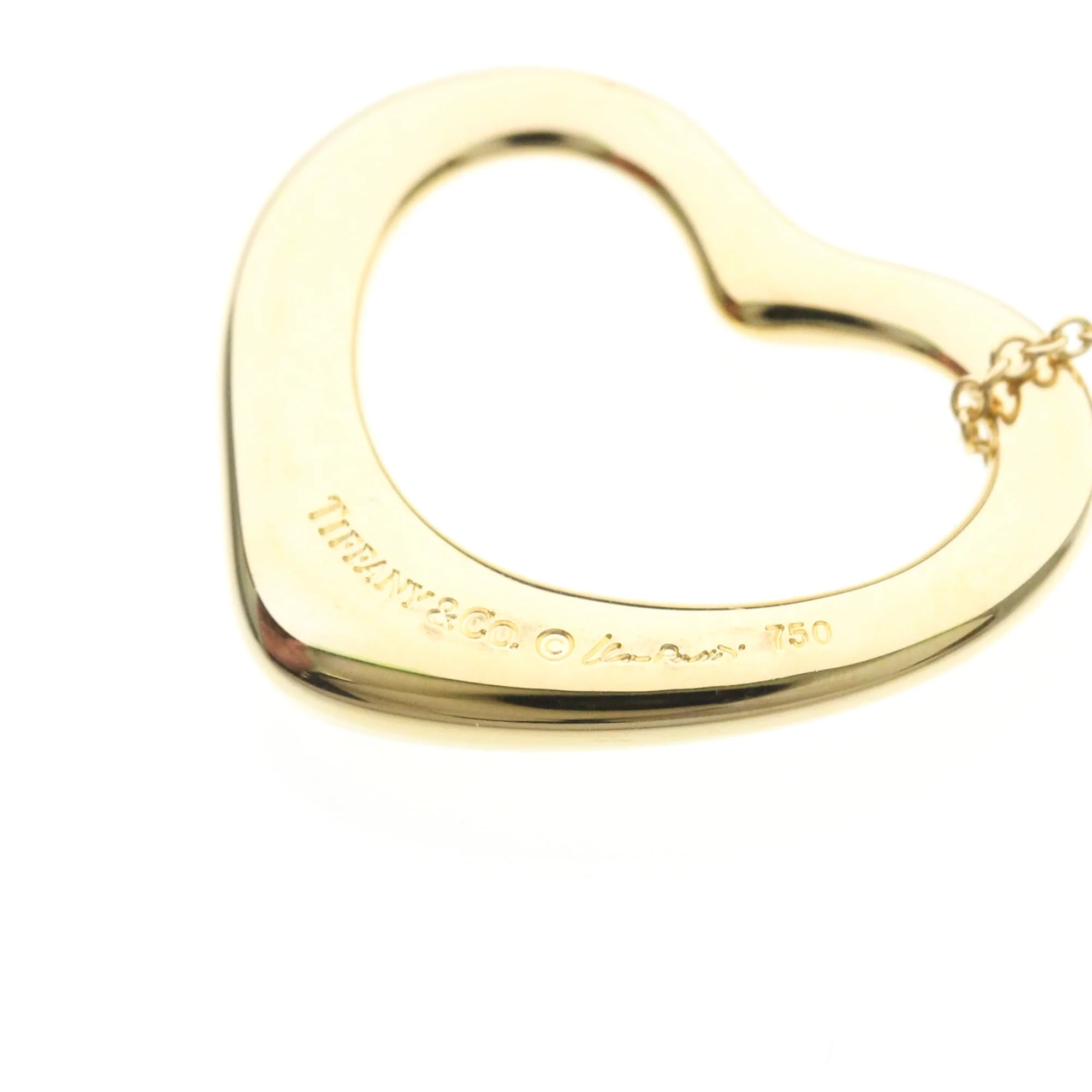 Open Heart Pendant Necklace 18K Yellow Gold 21.3mm - Image 7