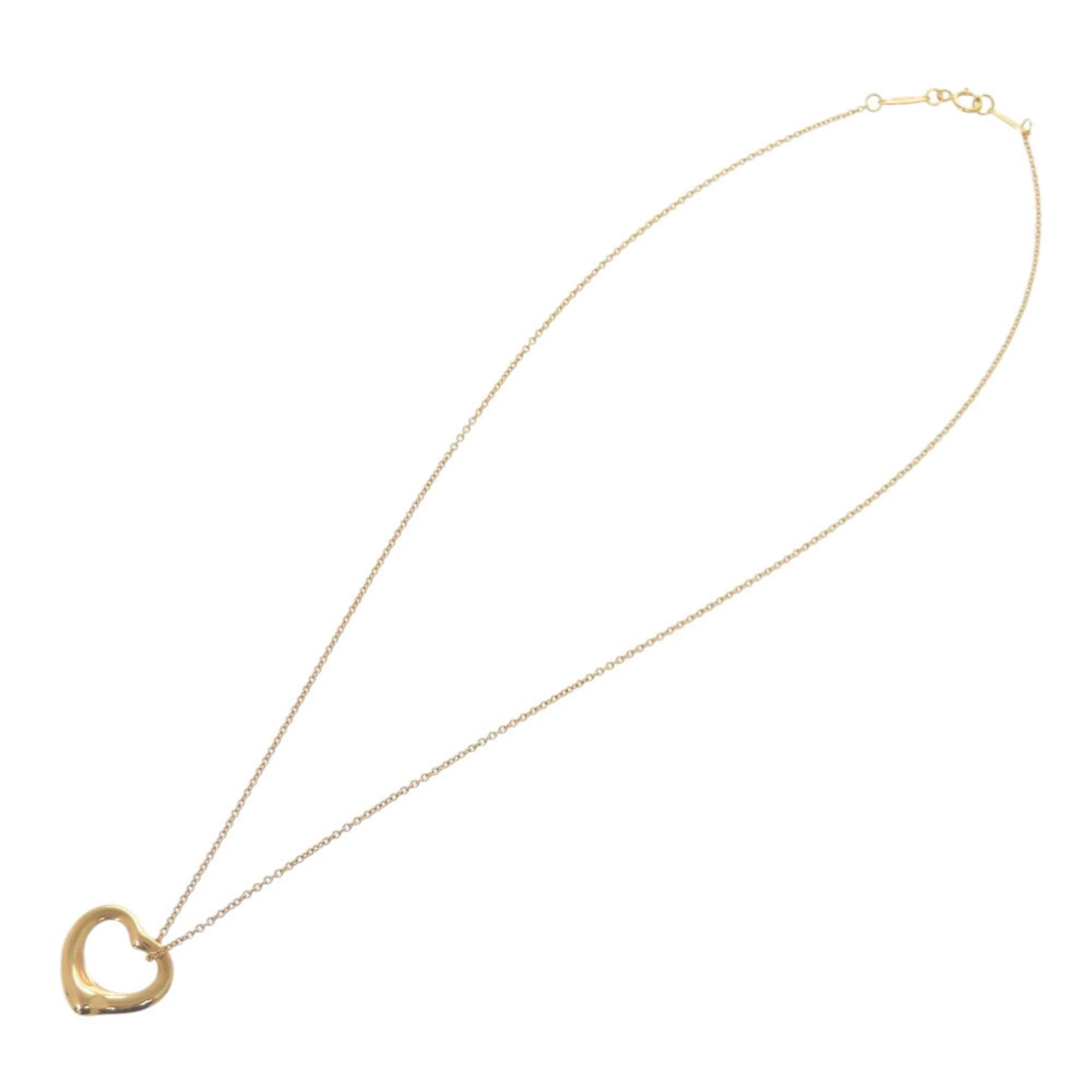 Open Heart Pendant Necklace 18K Yellow Gold and 18K Rose Gold 15mm - Image 3