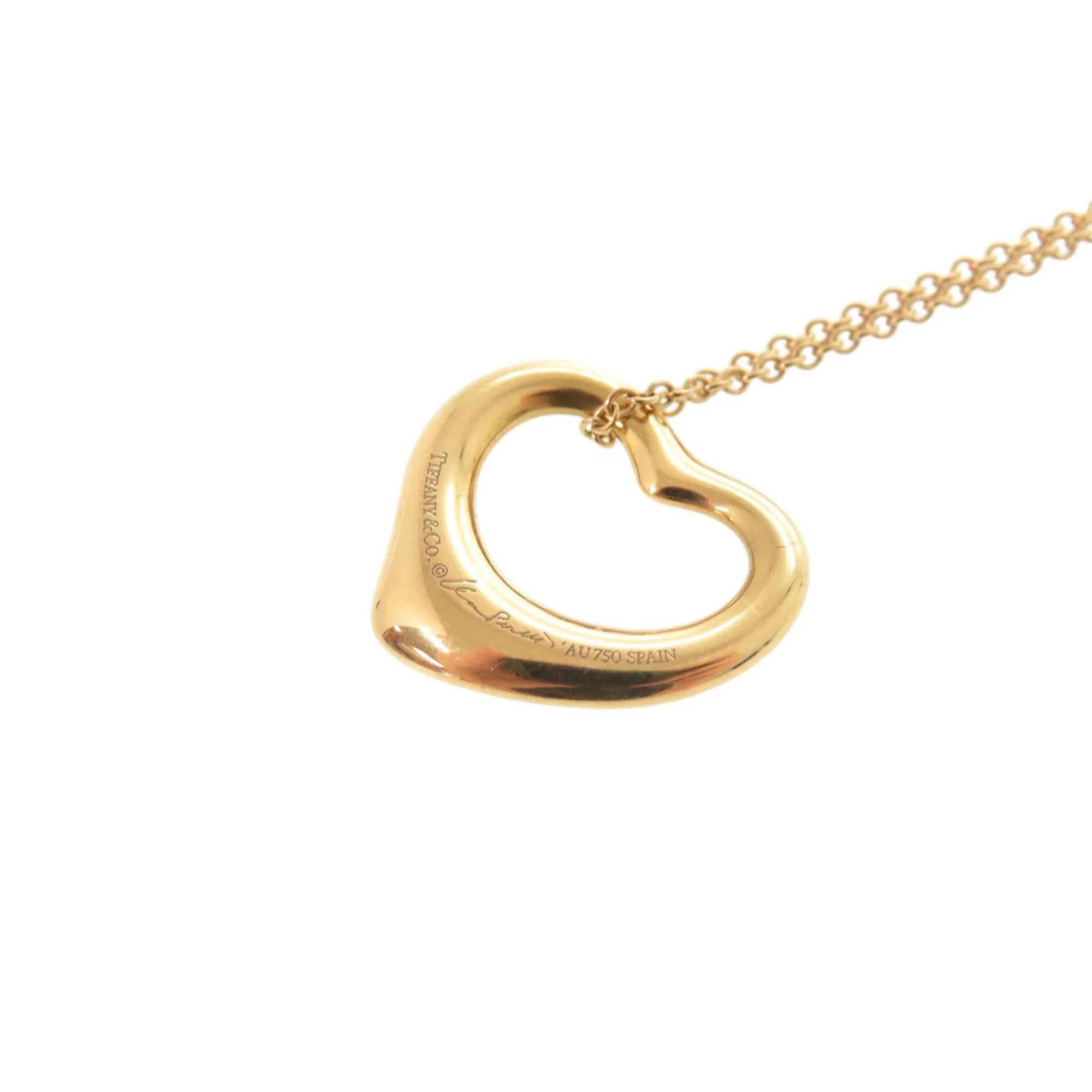Open Heart Pendant Necklace 18K Yellow Gold and 18K Rose Gold 15mm - Image 9