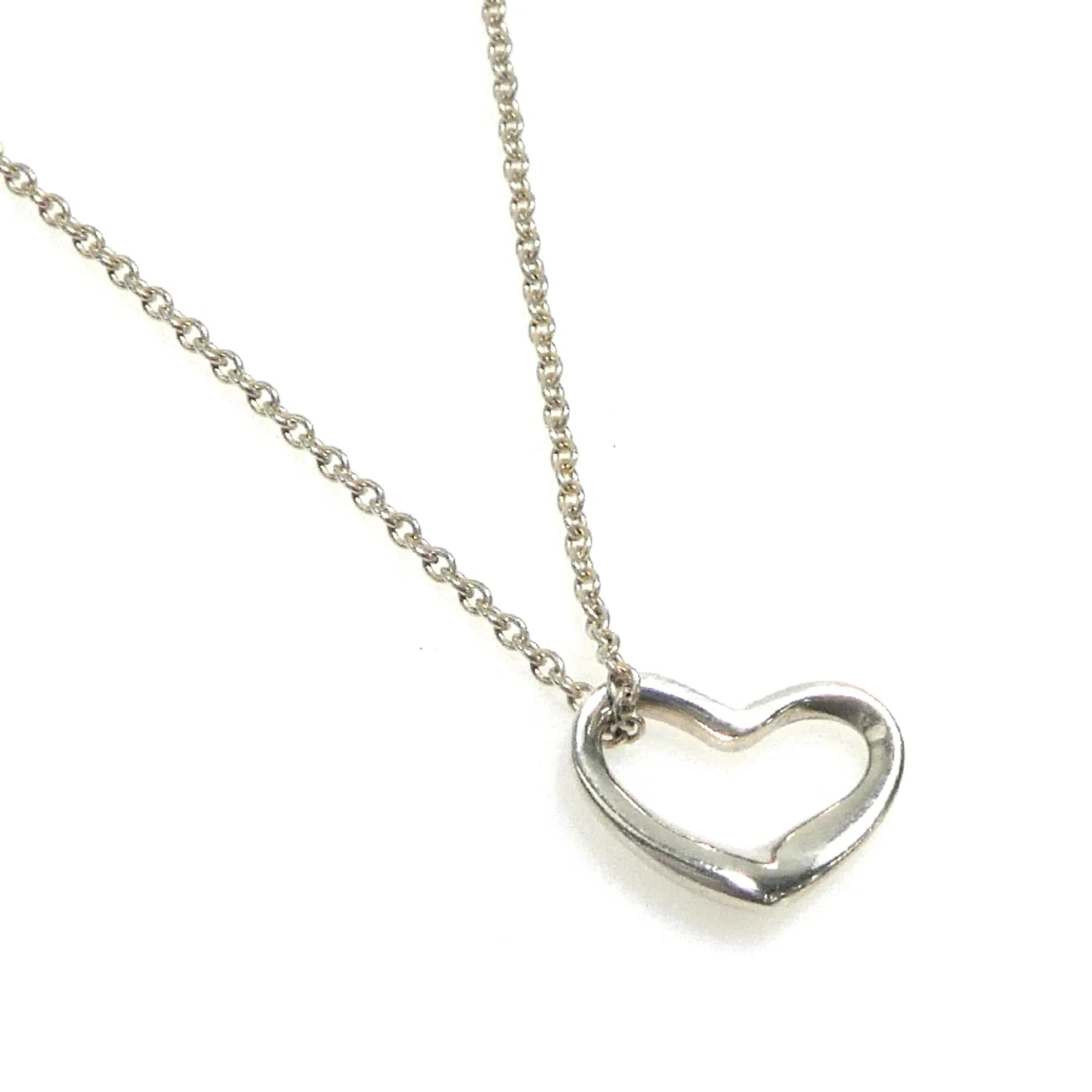 Open Heart Pendant Necklace Sterling Silver 10mm