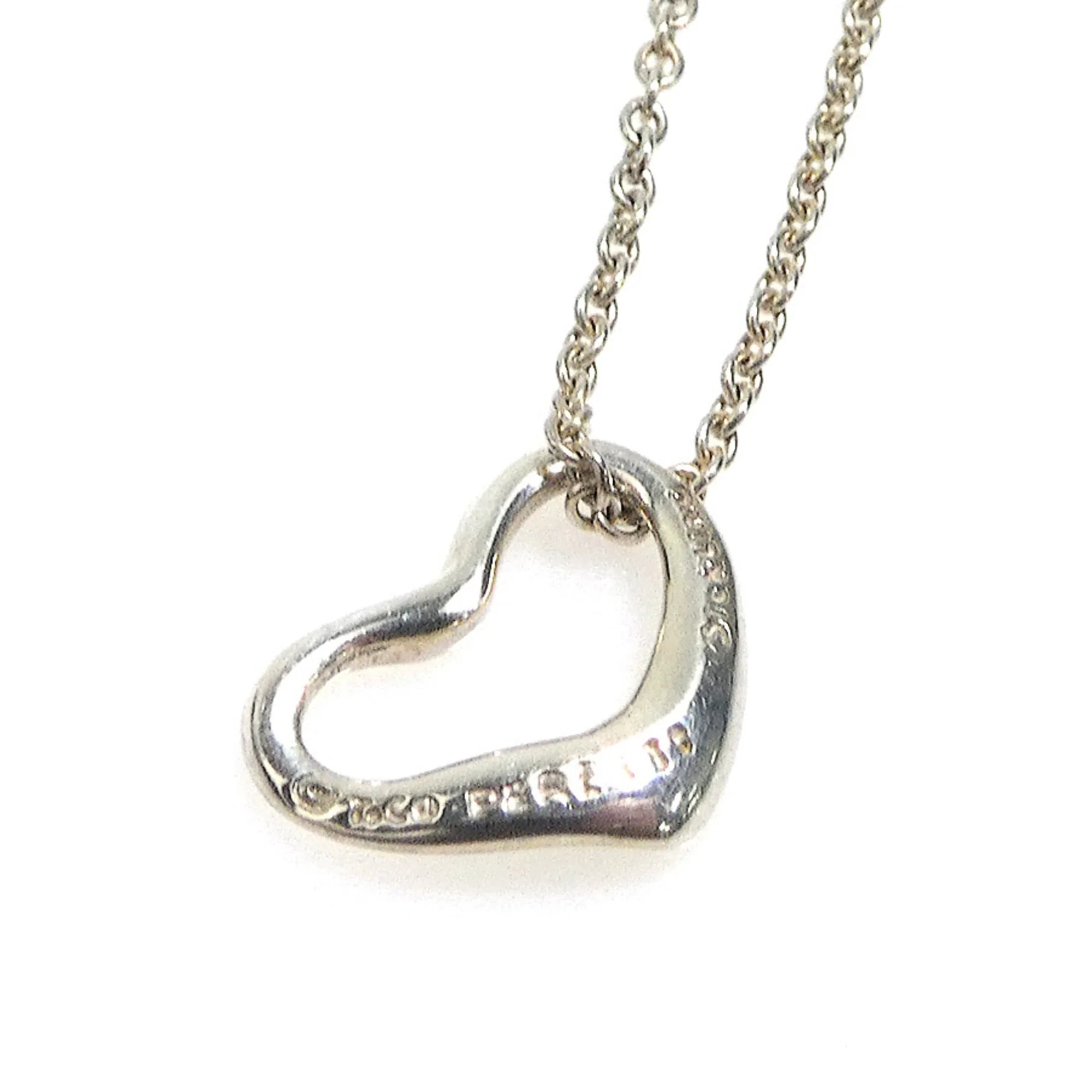 Open Heart Pendant Necklace Sterling Silver 10mm - Image 4