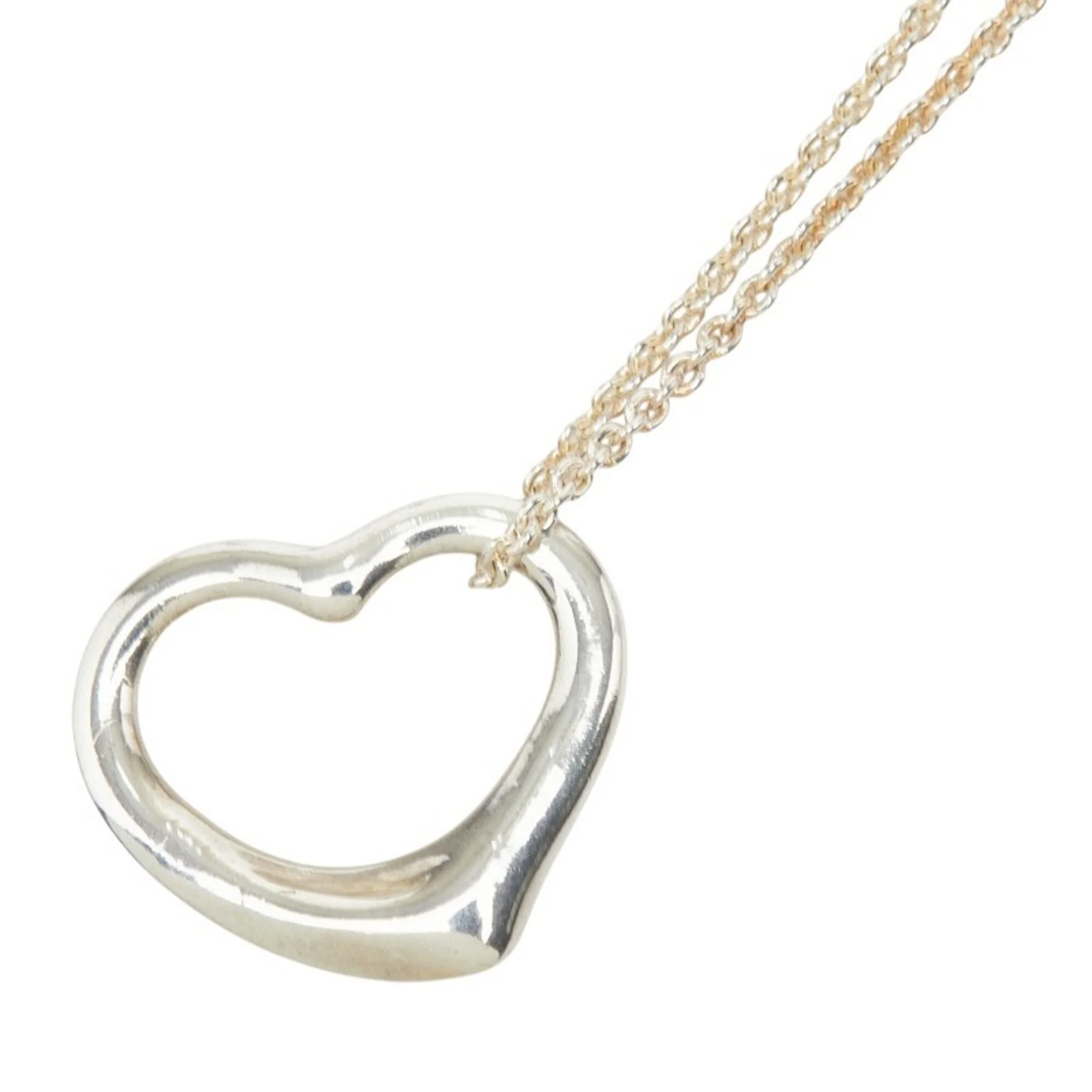 Open Heart Pendant Necklace Sterling Silver 13.1mm