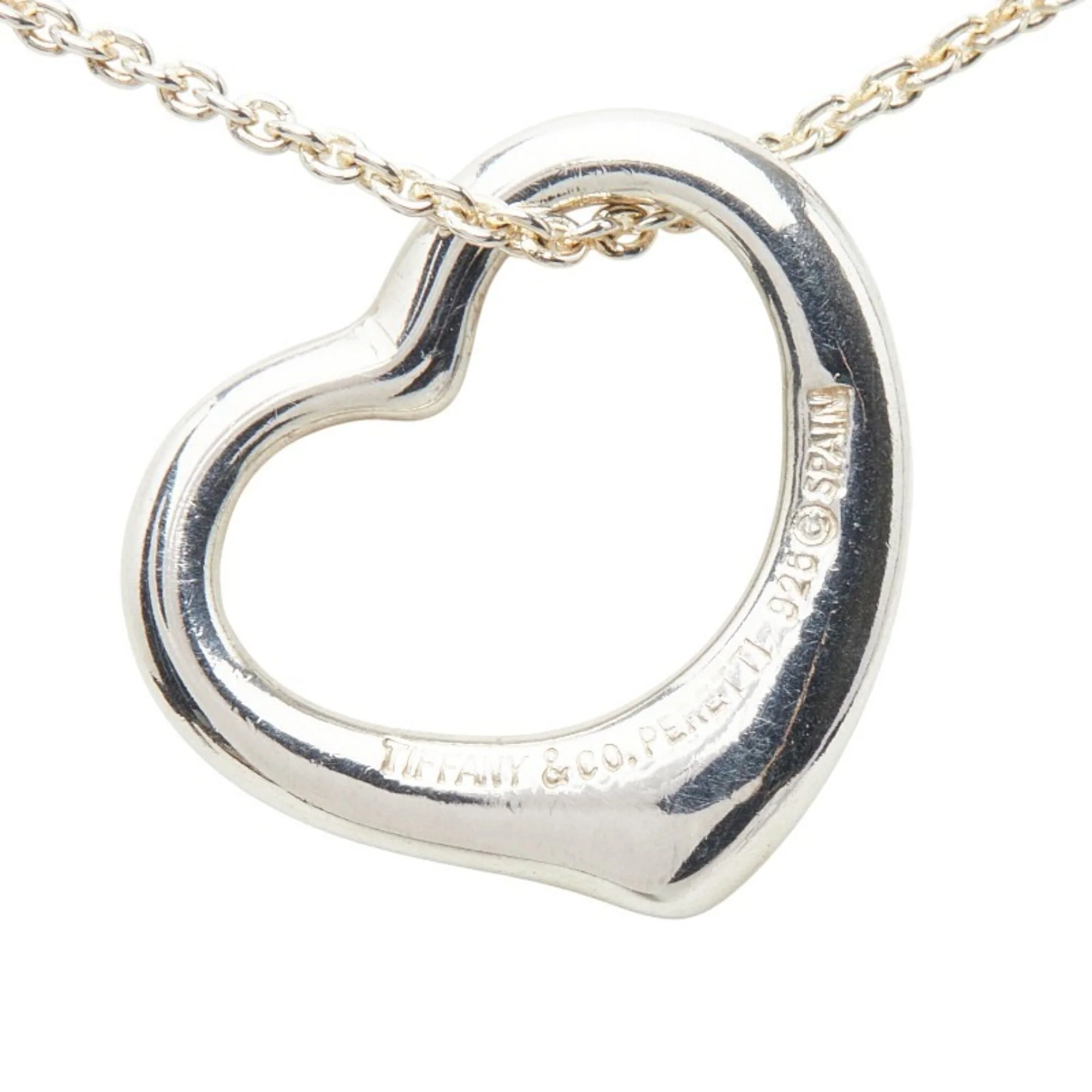 Open Heart Pendant Necklace Sterling Silver 13.1mm - Image 3