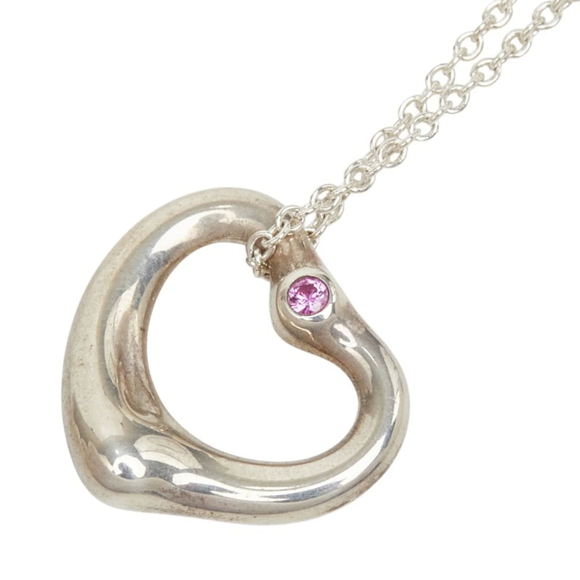 Open Heart Pendant Necklace Sterling Silver 13.6mm