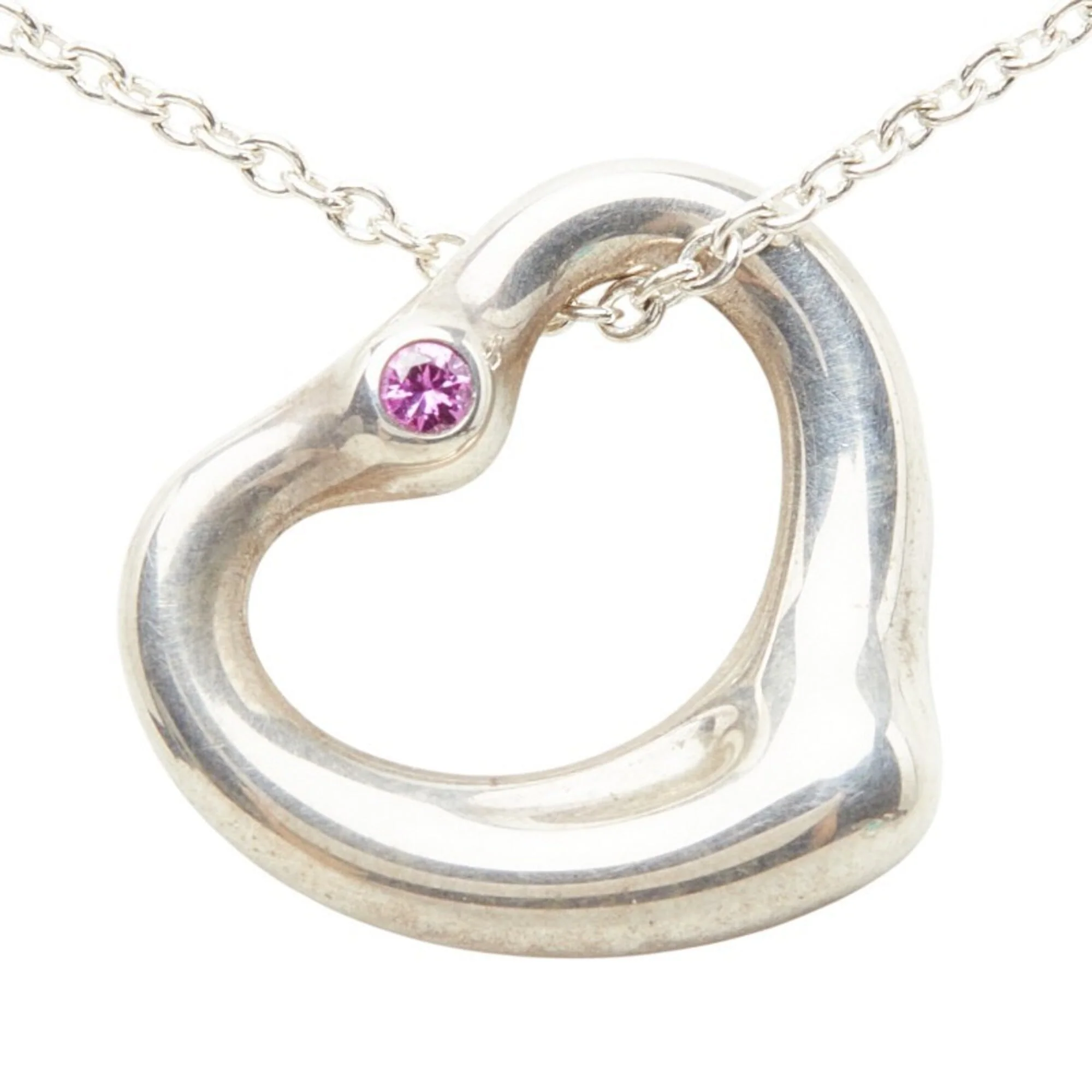 Open Heart Pendant Necklace Sterling Silver 13.6mm - Image 3