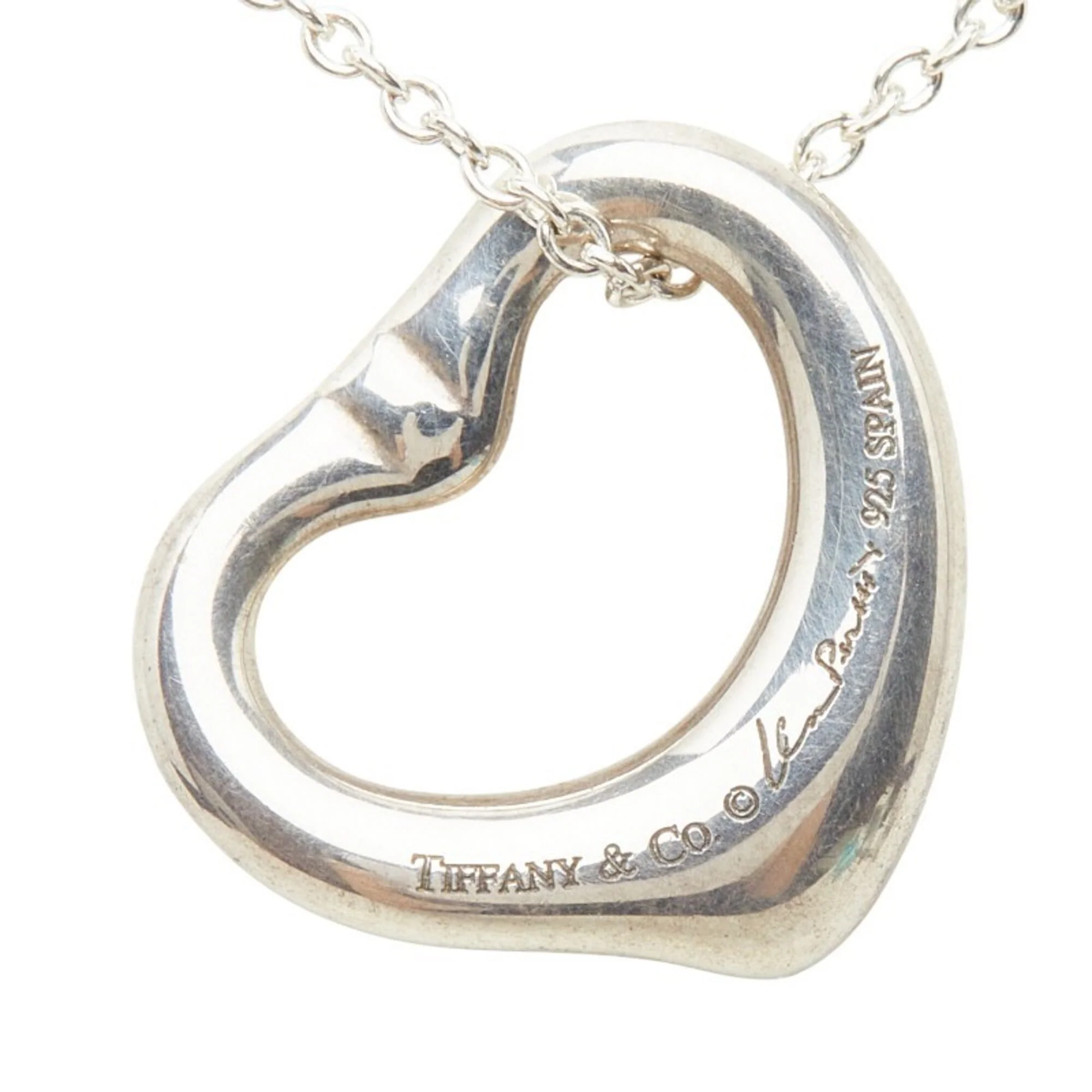 Open Heart Pendant Necklace Sterling Silver 13.6mm - Image 4