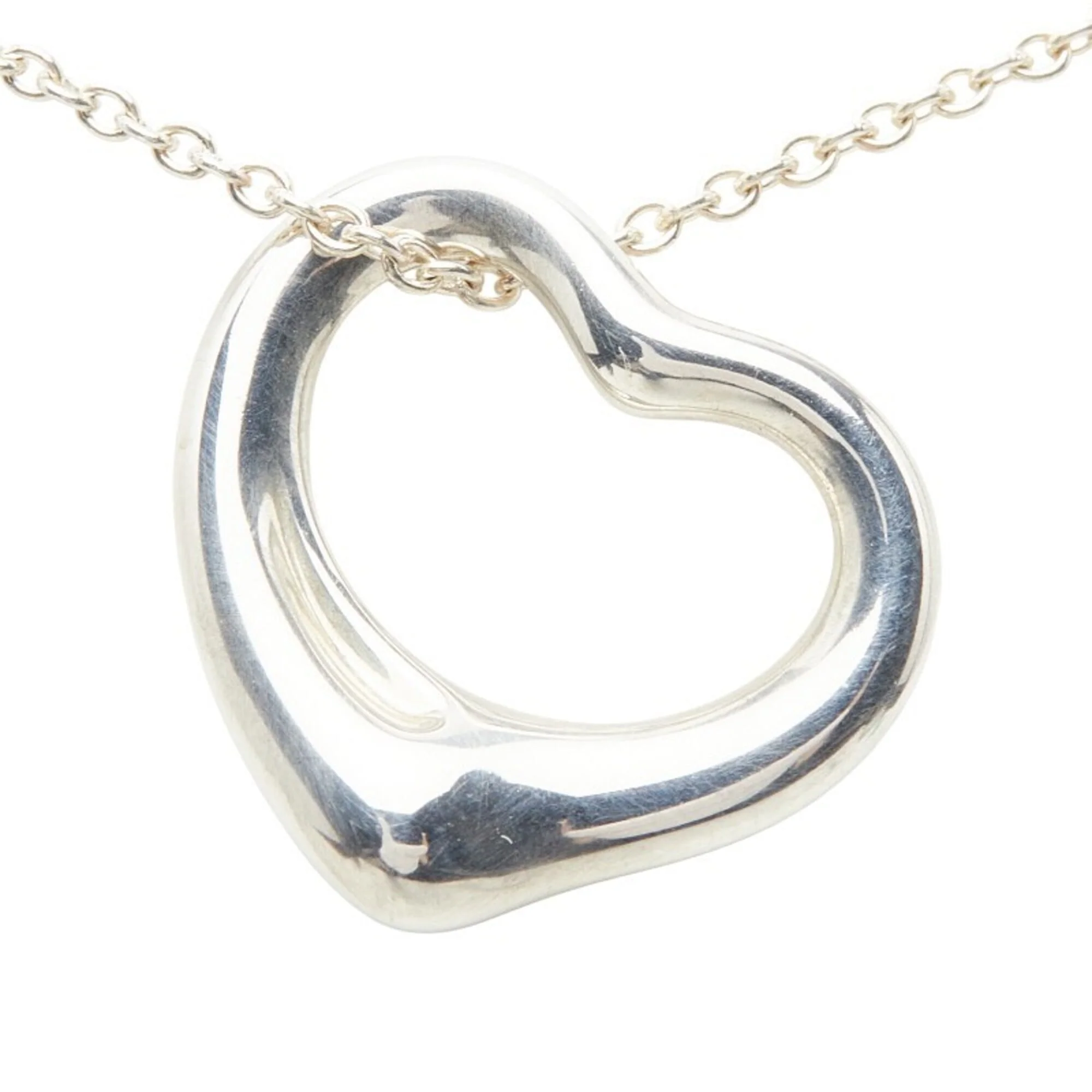 Open Heart Pendant Necklace Sterling Silver 13.8mm - Image 2