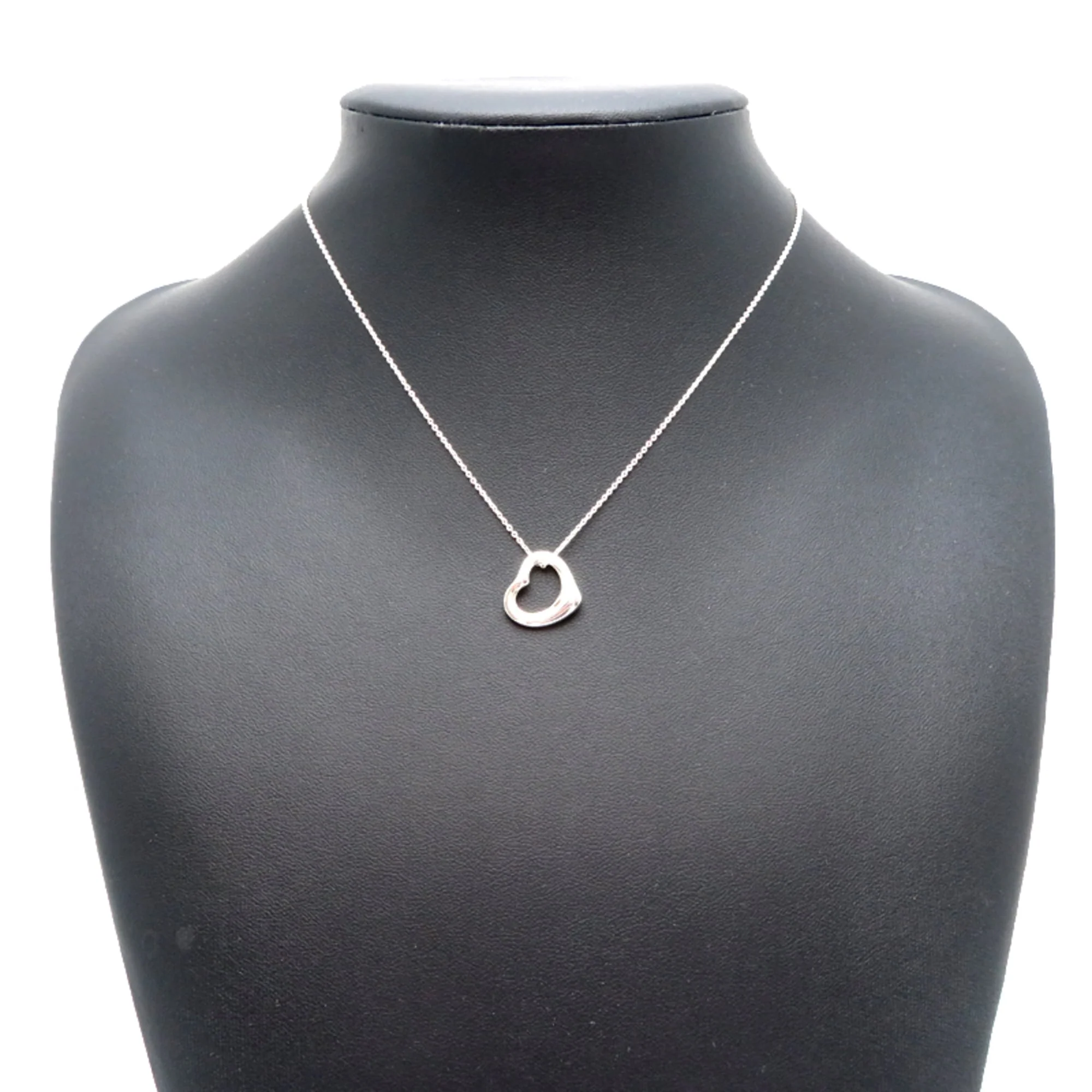 Open Heart Pendant Necklace Sterling Silver 14.1mm - Image 7