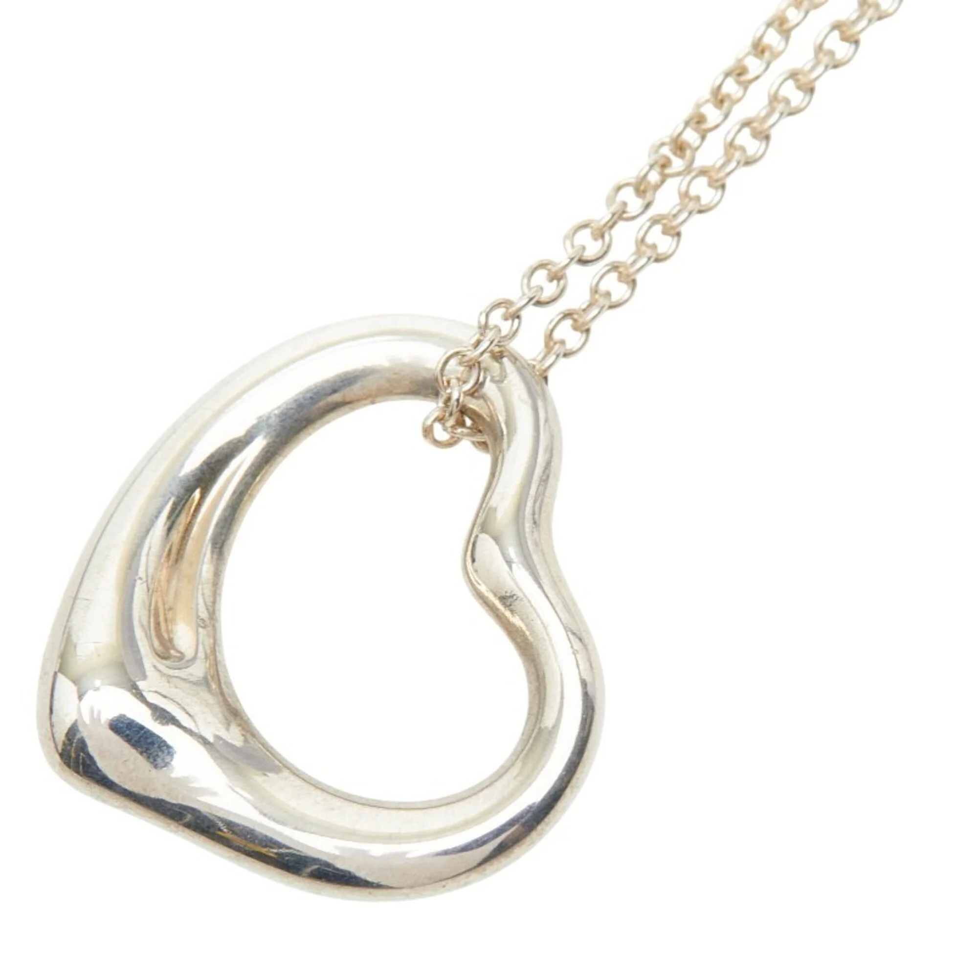 Open Heart Pendant Necklace Sterling Silver 14.6mm
