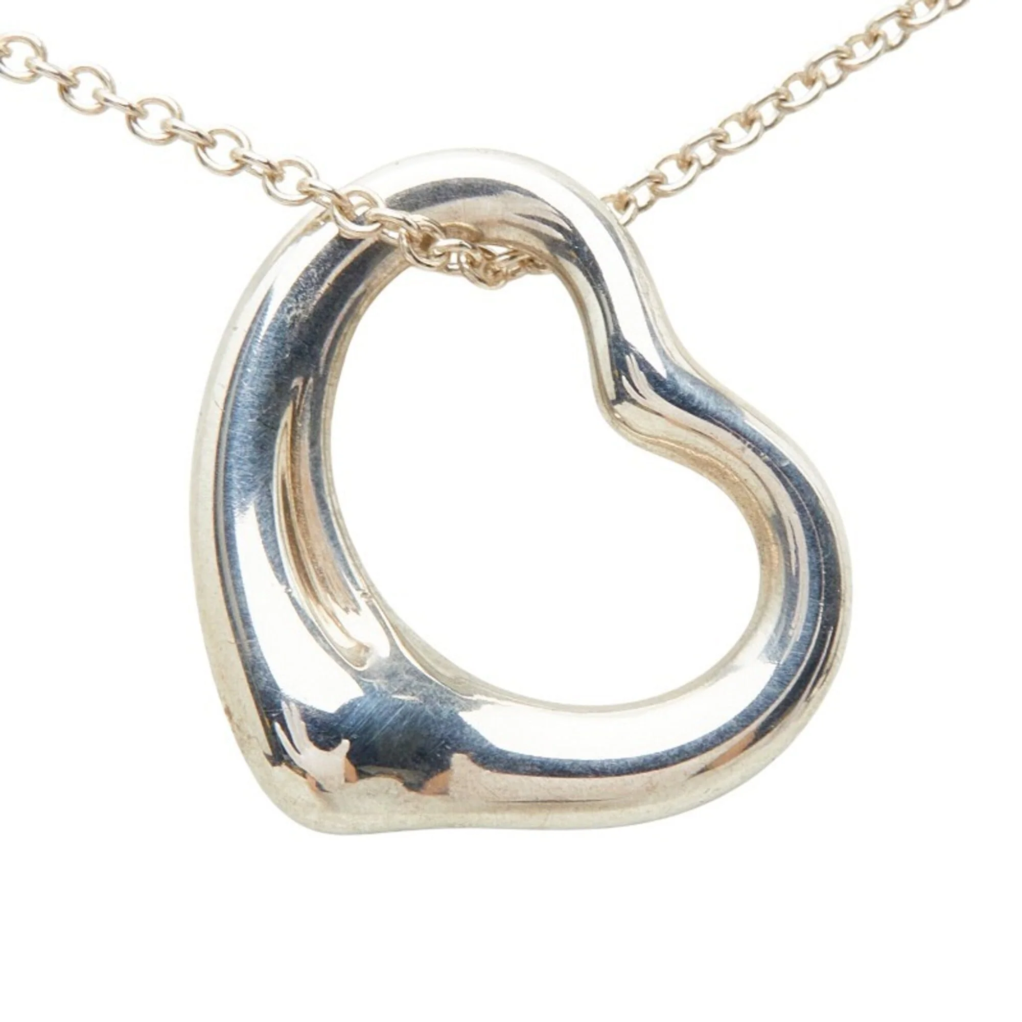 Open Heart Pendant Necklace Sterling Silver 14.6mm - Image 2