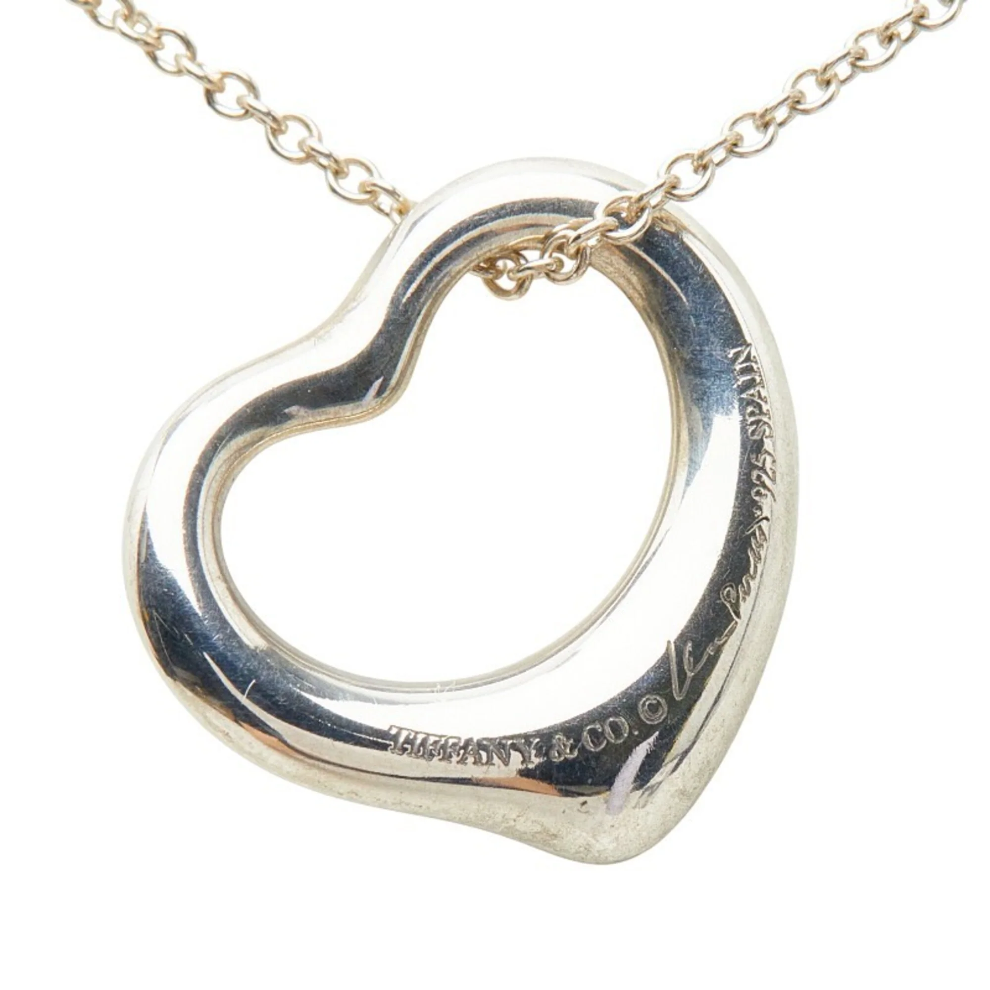 Open Heart Pendant Necklace Sterling Silver 14.6mm - Image 3