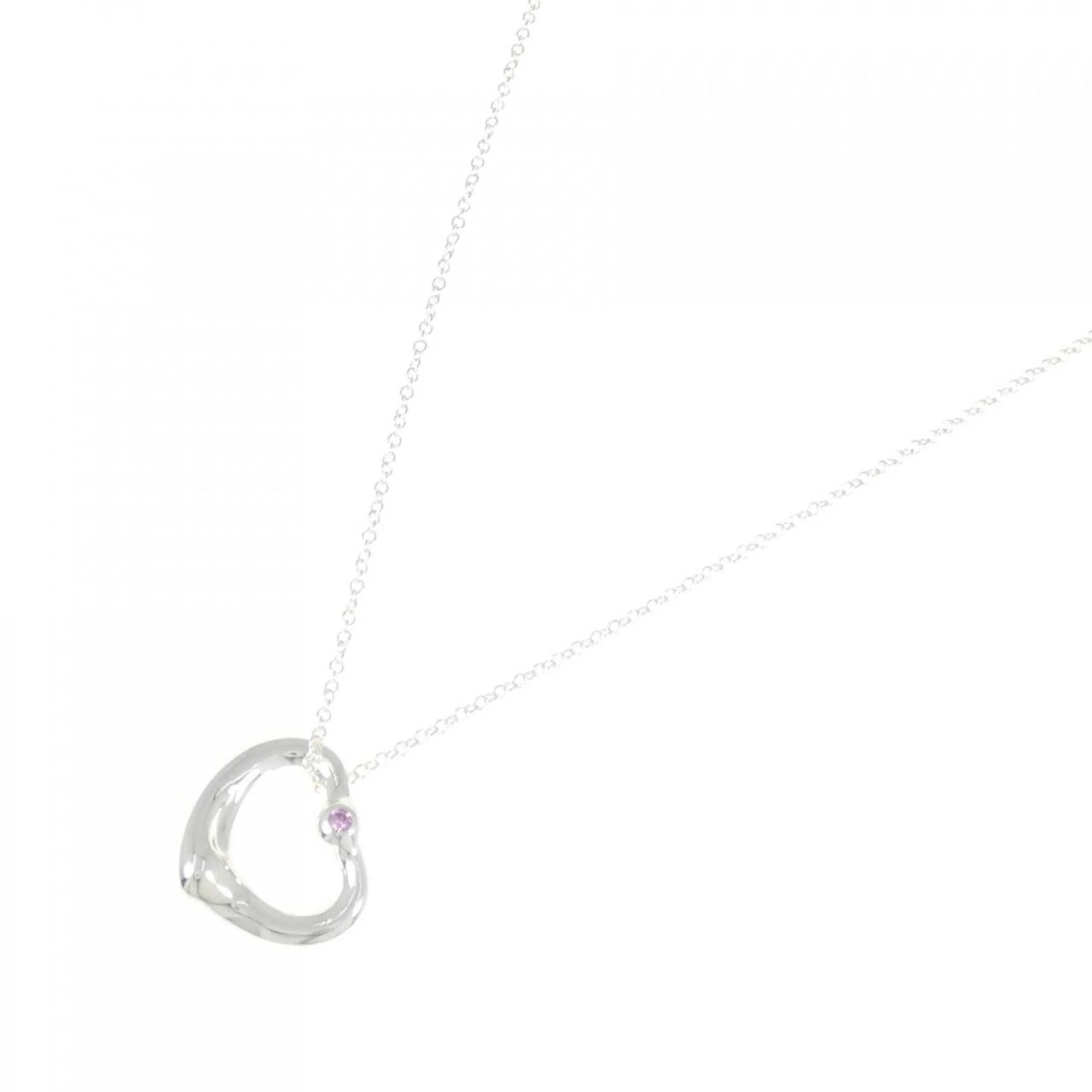 Open Heart Pendant Necklace Sterling Silver 14.9mm - Image 2