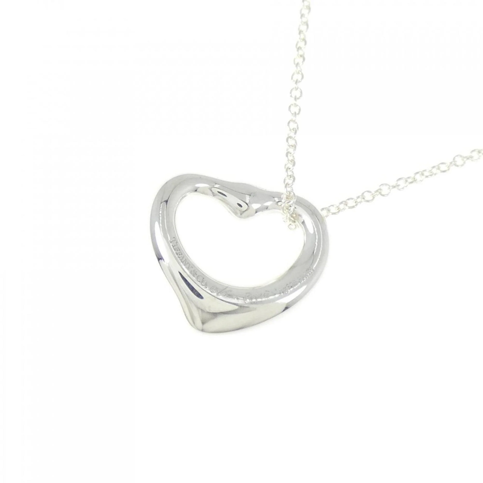 Open Heart Pendant Necklace Sterling Silver 14.9mm - Image 4
