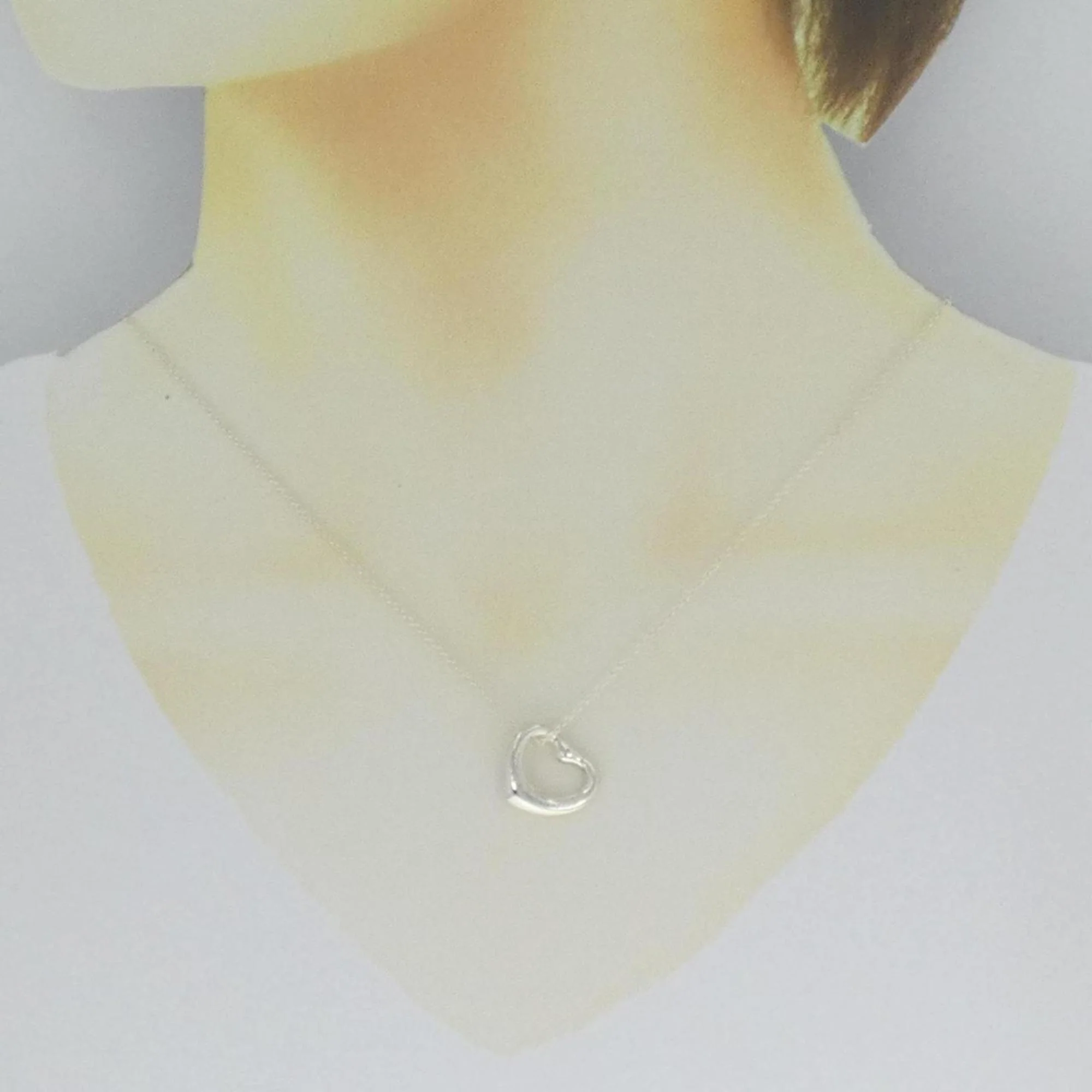 Open Heart Pendant Necklace Sterling Silver 14.9mm - Image 6