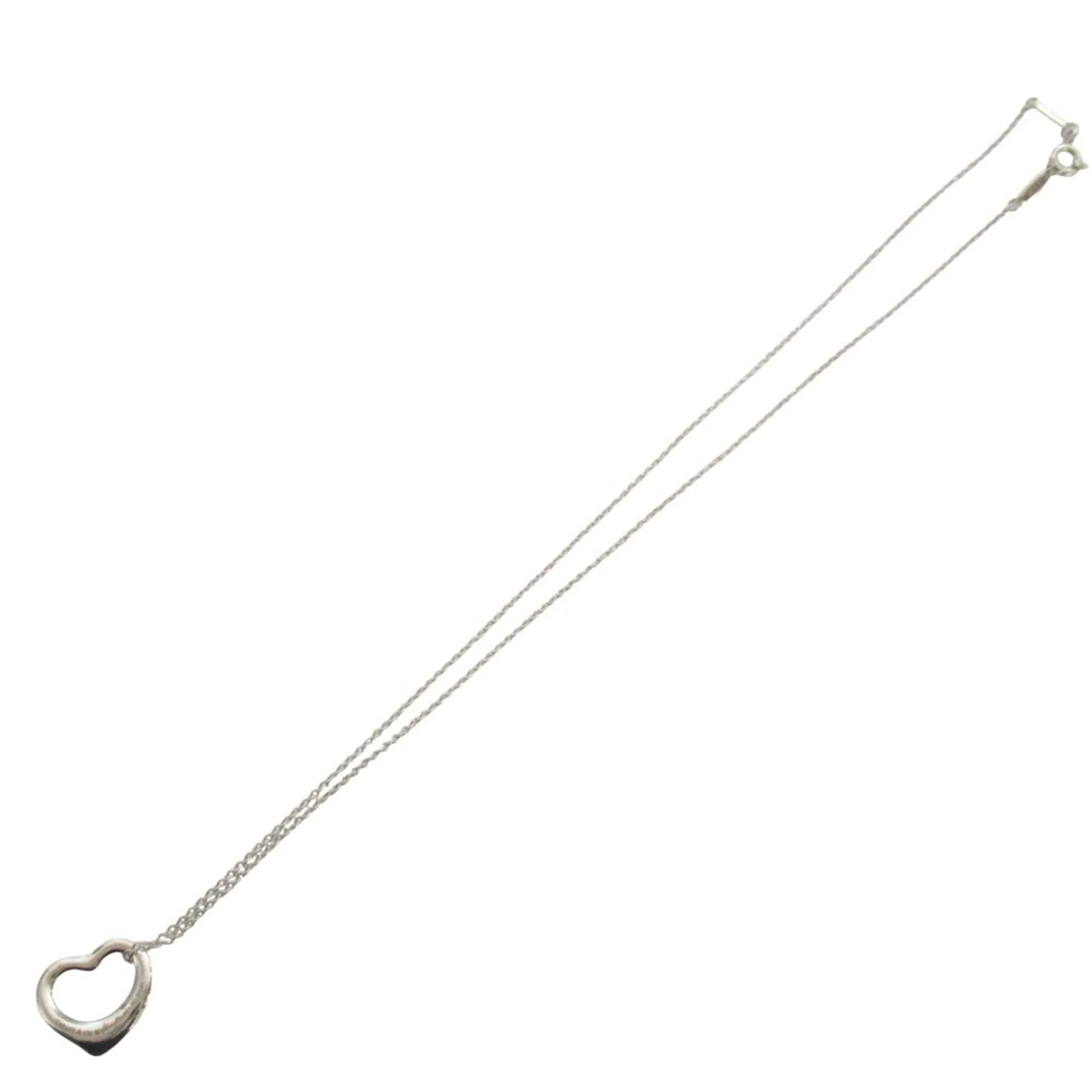 Open Heart Pendant Necklace Sterling Silver 14mm - Image 4