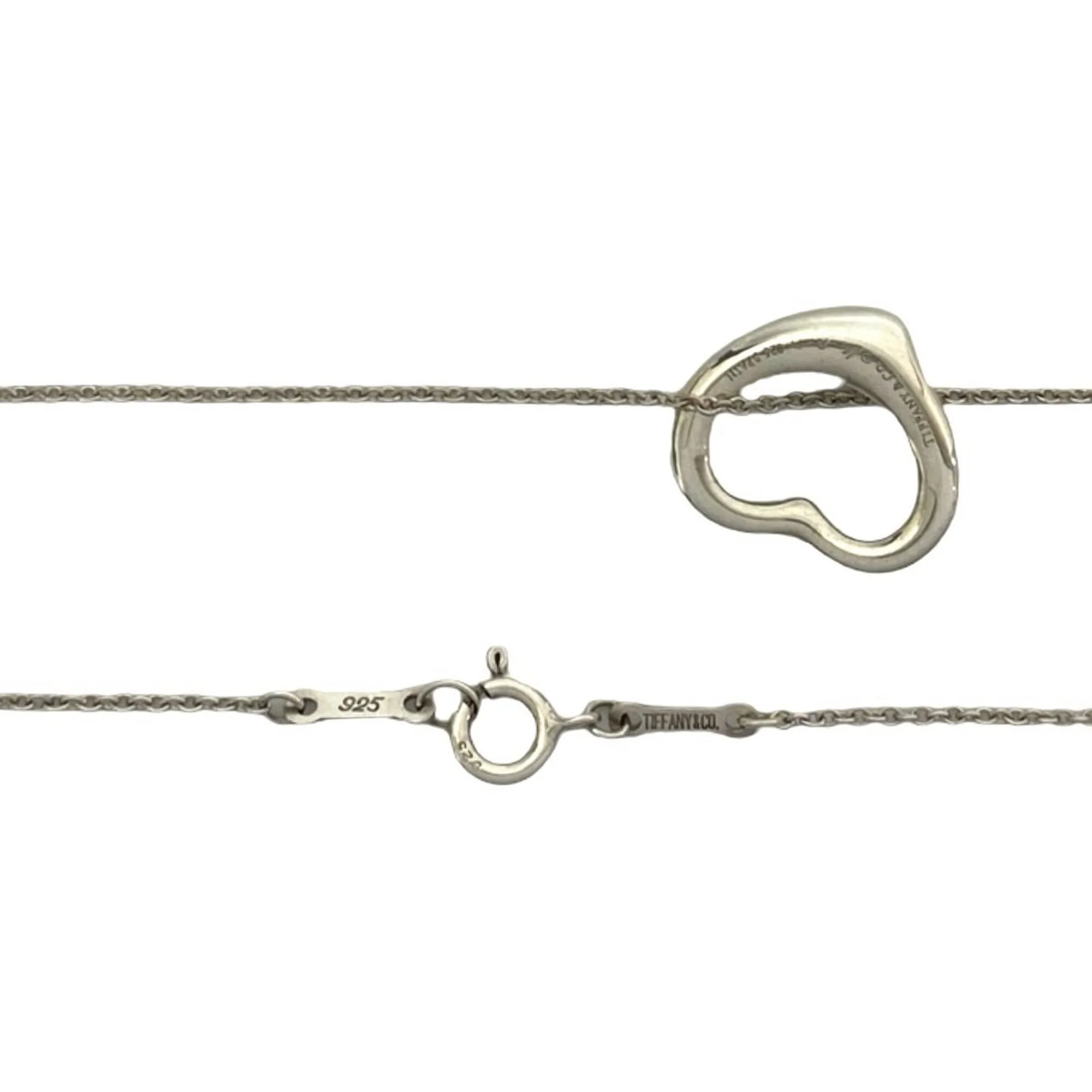 Open Heart Pendant Necklace Sterling Silver 15mm - Image 4