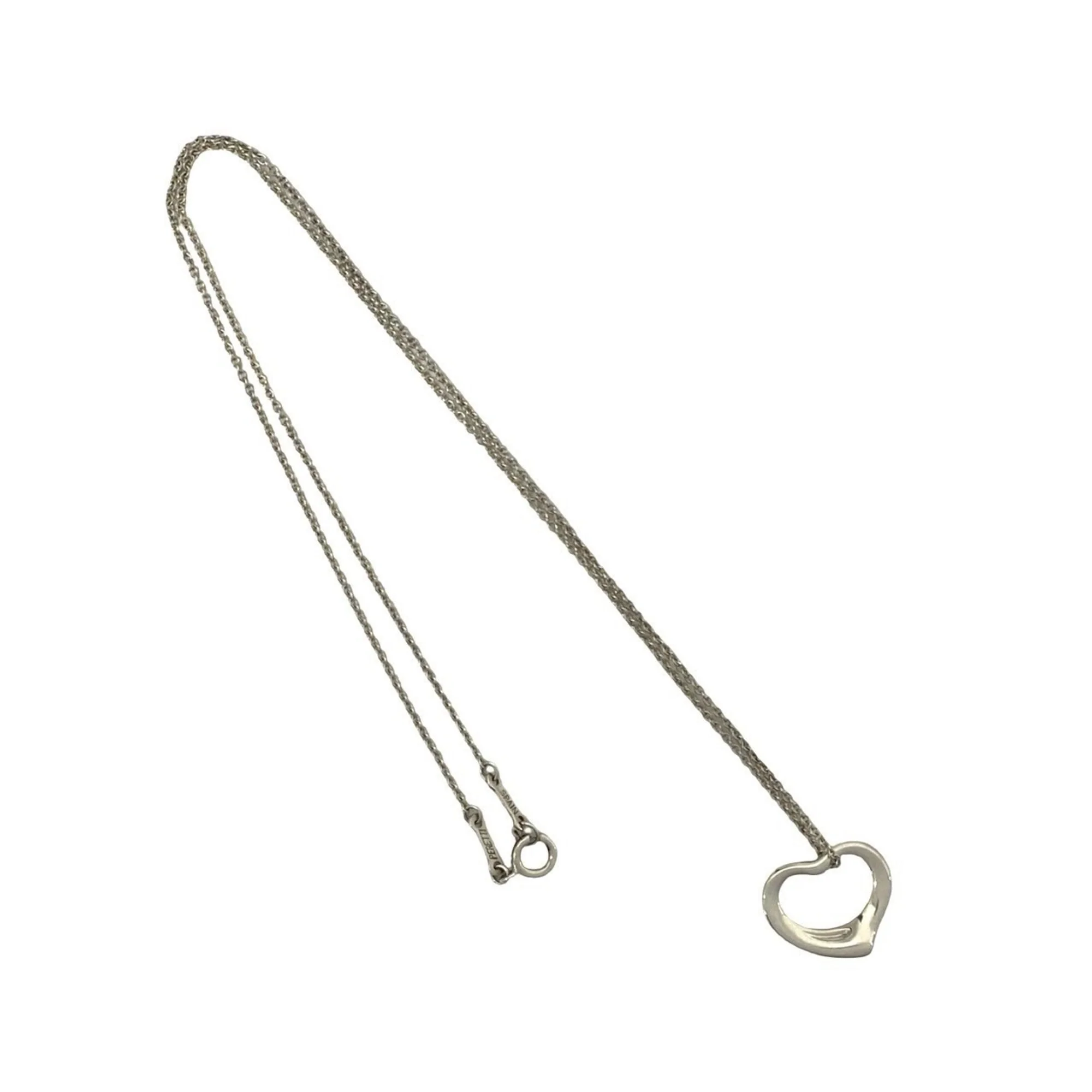 Open Heart Pendant Necklace Sterling Silver 15mm - Image 5