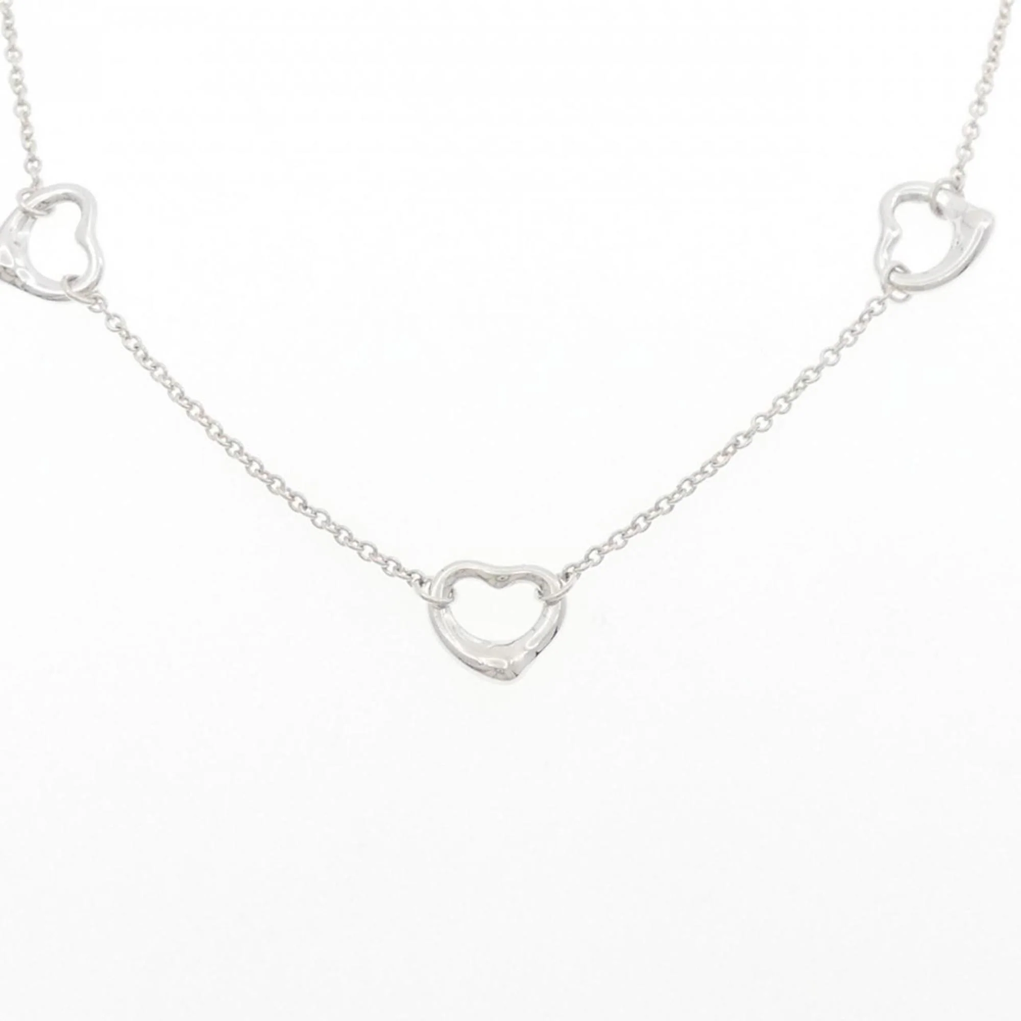 Open Heart Pendant Necklace Sterling Silver 1.5mm