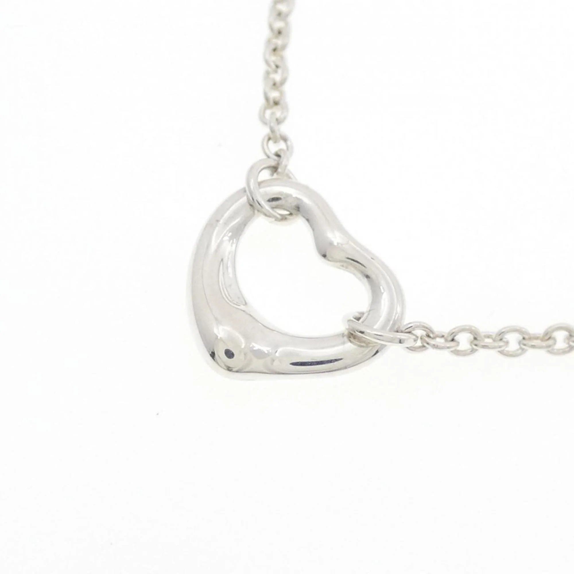 Open Heart Pendant Necklace Sterling Silver 1.5mm - Image 3