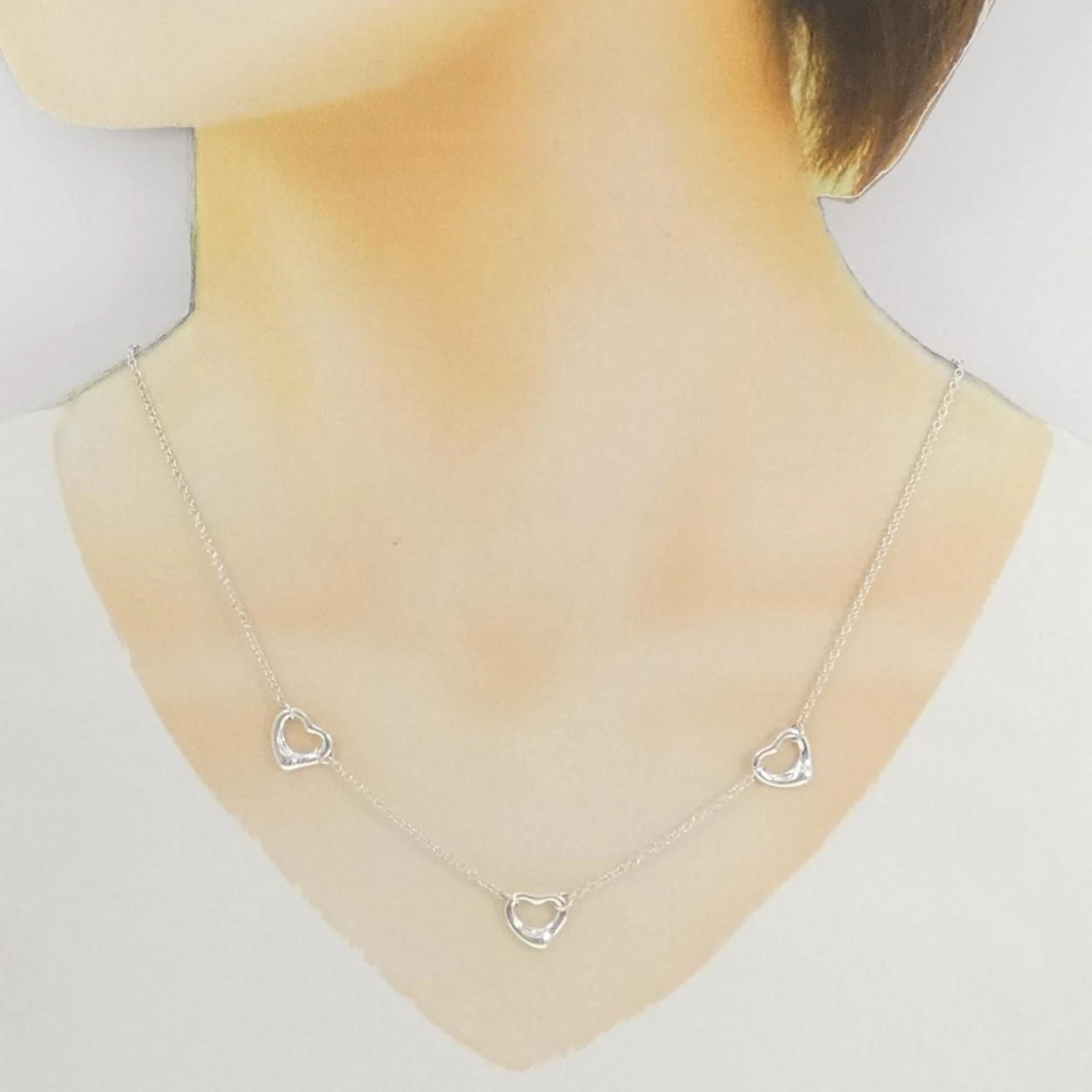 Open Heart Pendant Necklace Sterling Silver 1.5mm - Image 5