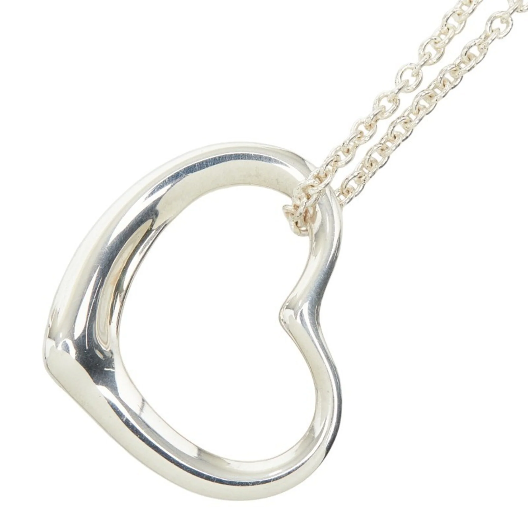 Open Heart Pendant Necklace Sterling Silver 18.4mm