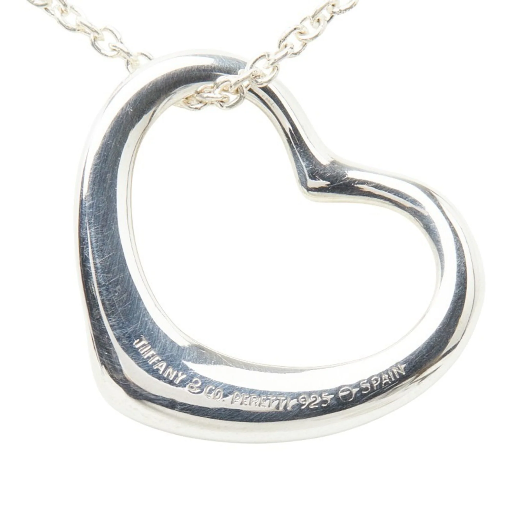 Open Heart Pendant Necklace Sterling Silver 18.4mm - Image 3