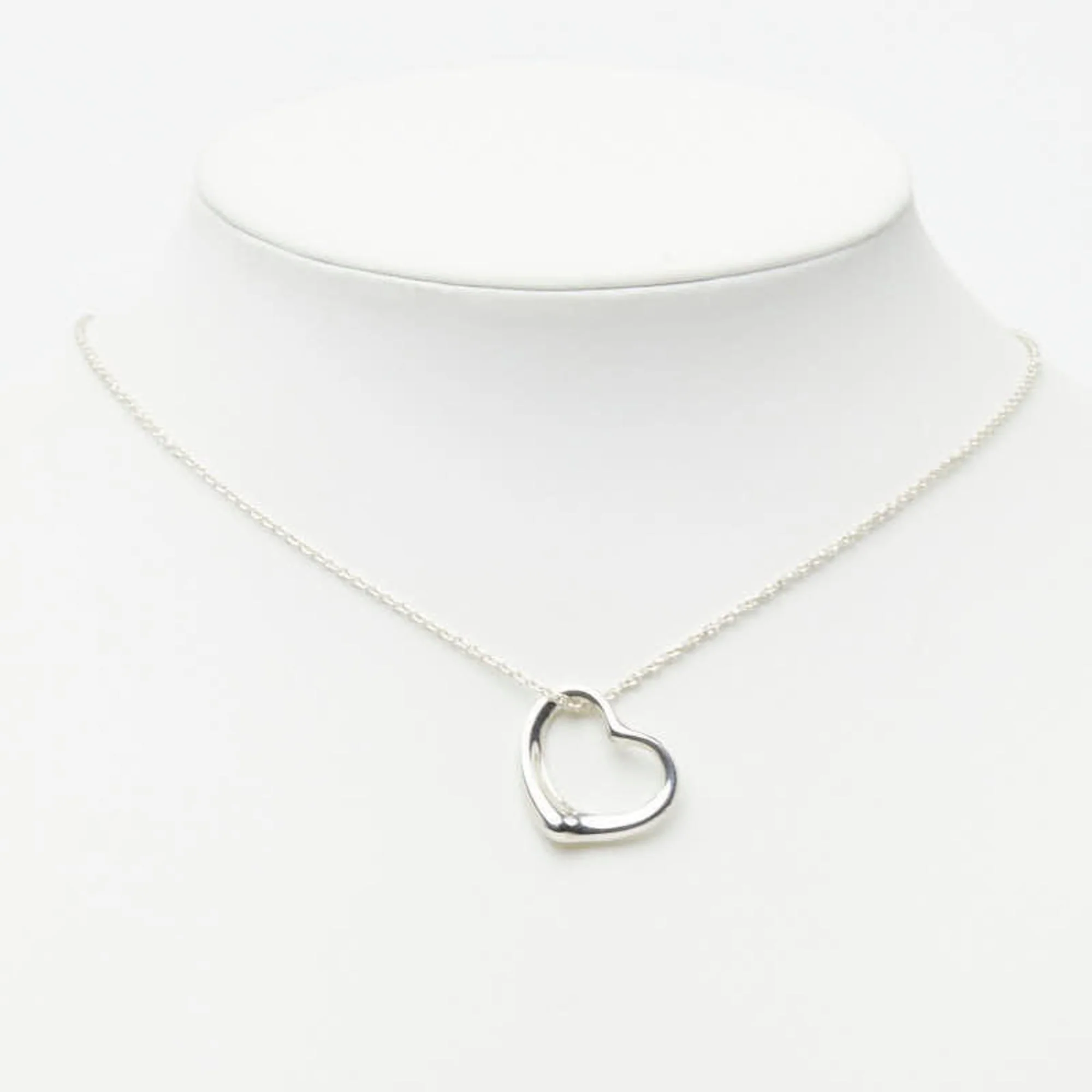 Open Heart Pendant Necklace Sterling Silver 18.4mm - Image 8