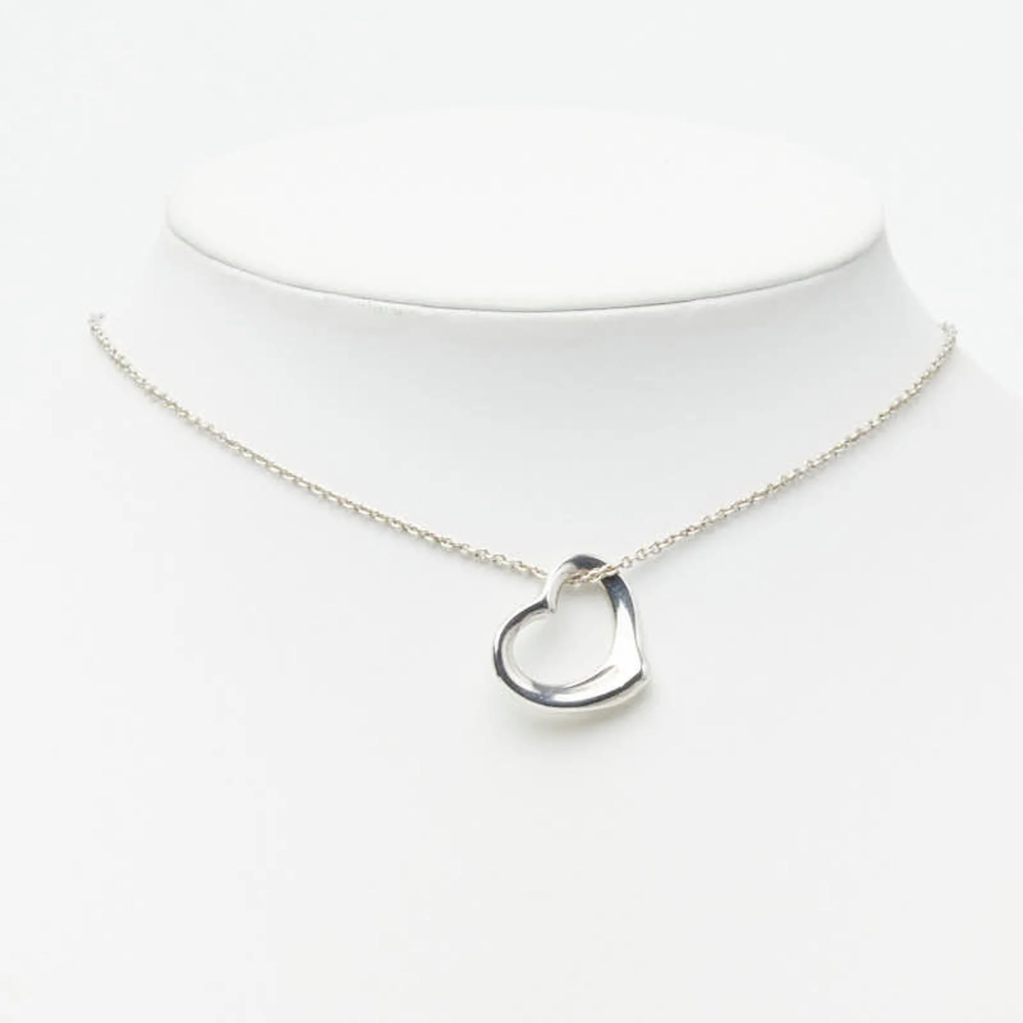 Open Heart Pendant Necklace Sterling Silver 18.6mm - Image 7