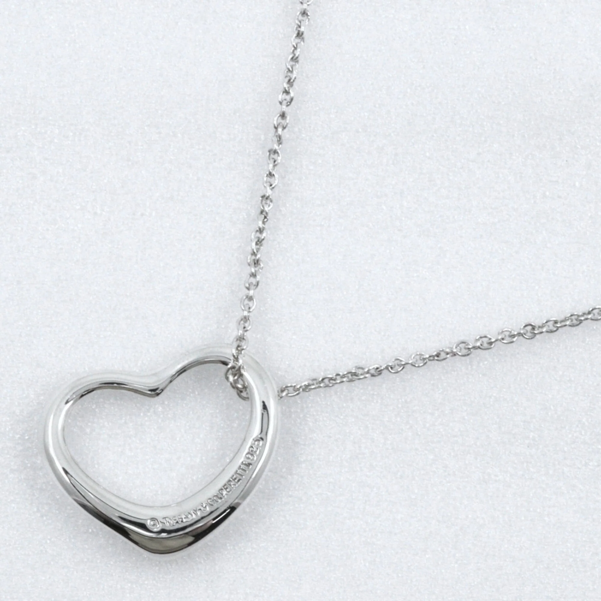 Open Heart Pendant Necklace Sterling Silver 18mm - Image 3