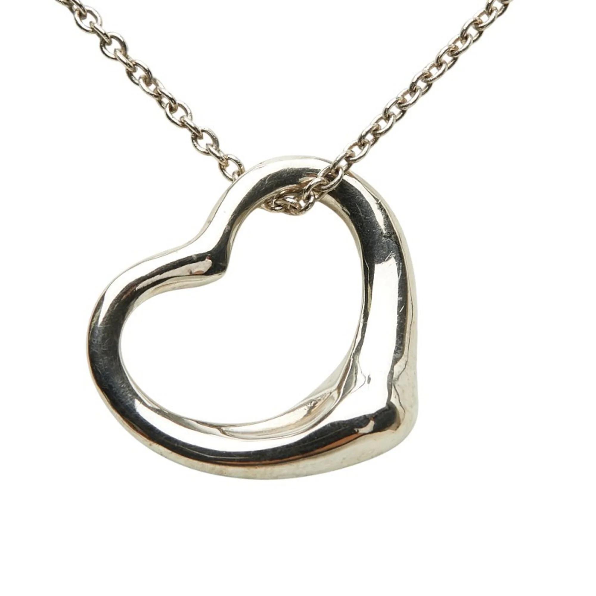 Open Heart Pendant Necklace Sterling Silver 19.2mm - Image 2
