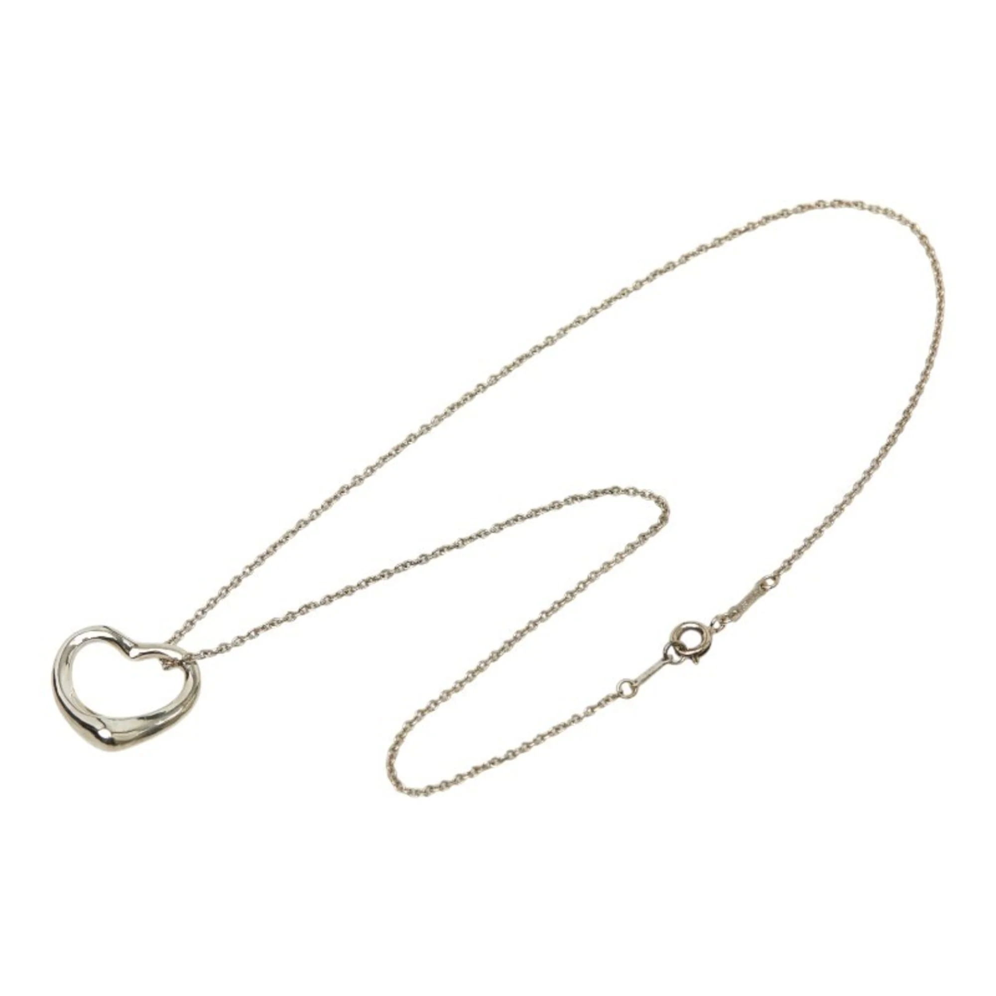 Open Heart Pendant Necklace Sterling Silver 19.2mm - Image 3