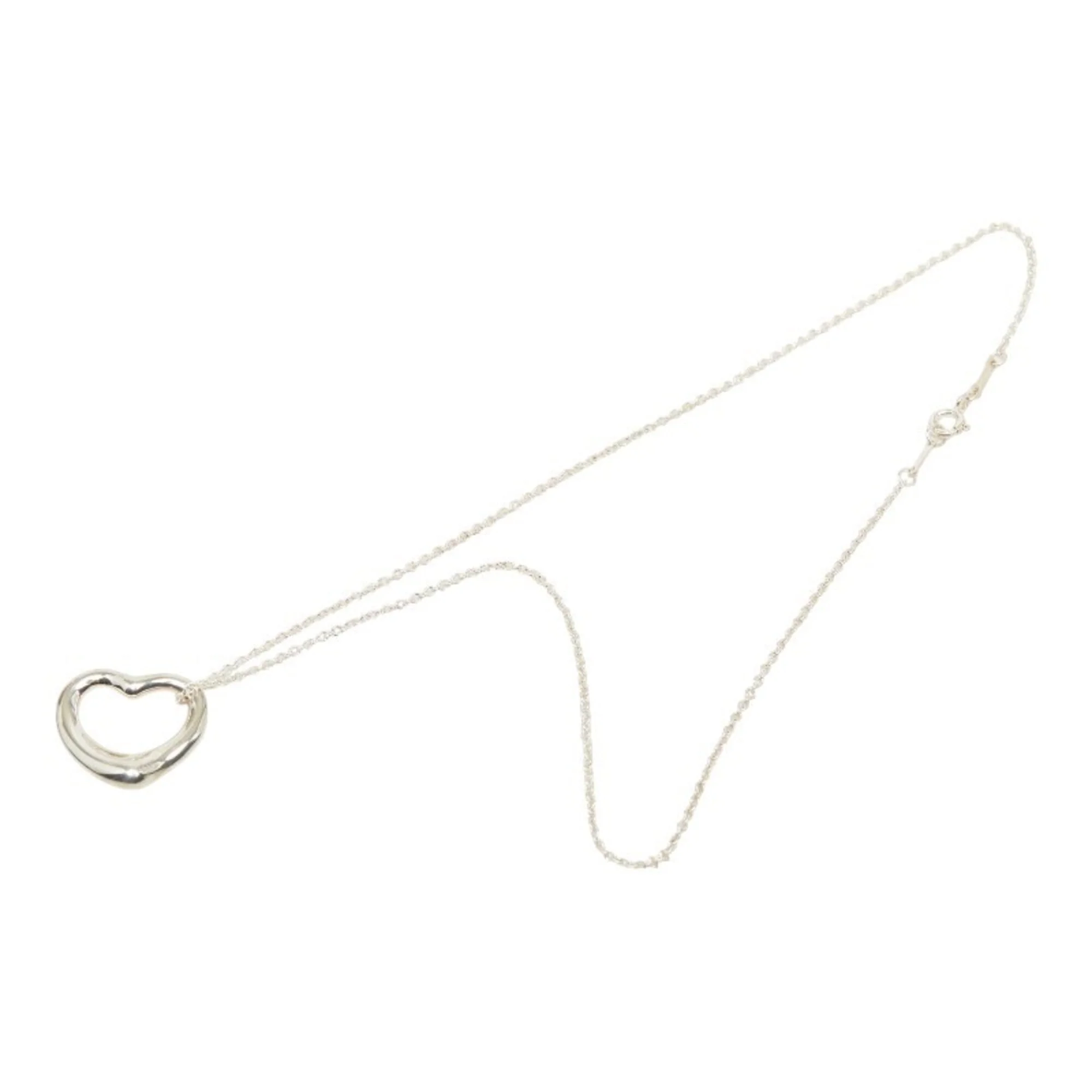Open Heart Pendant Necklace Sterling Silver 19.3mm - Image 2