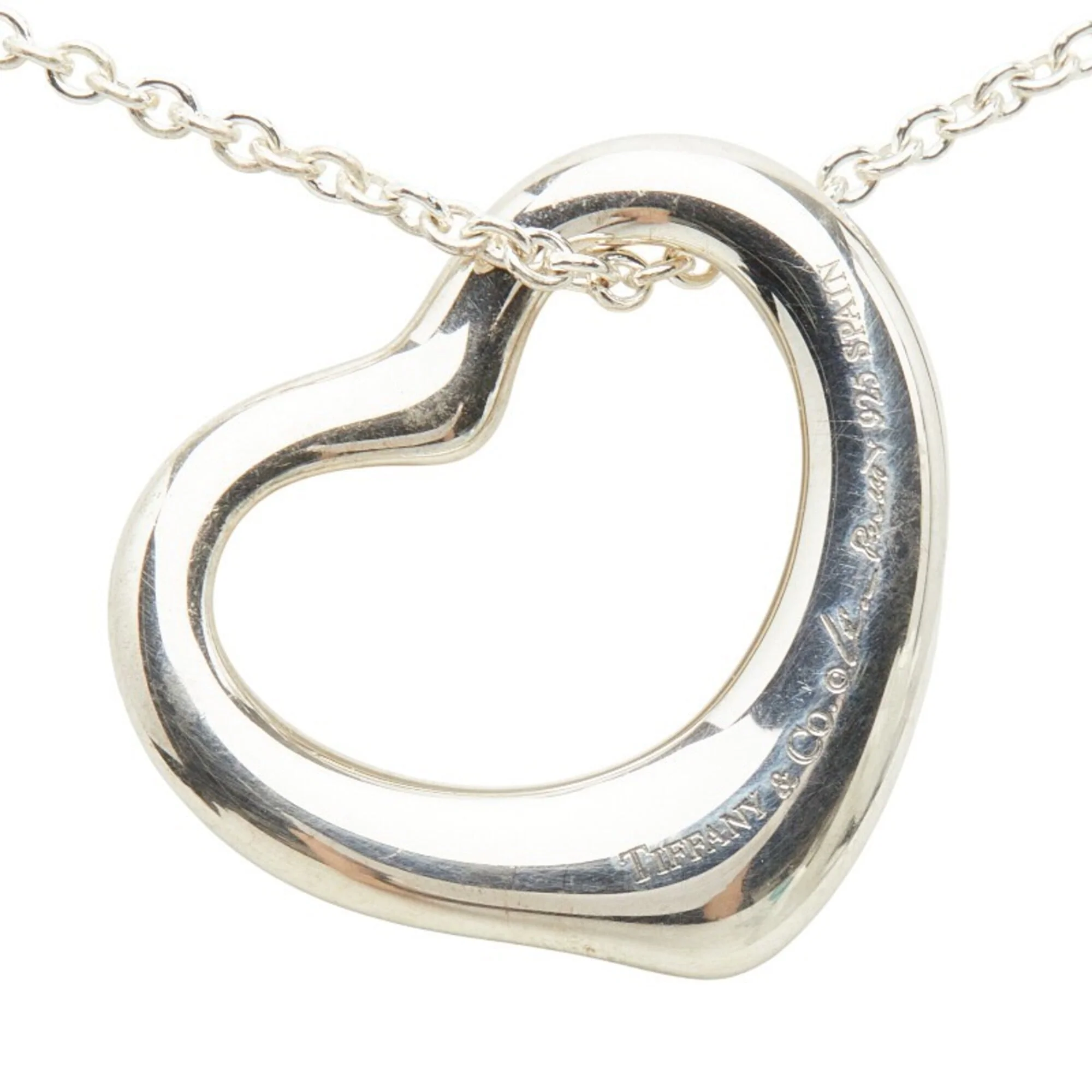 Open Heart Pendant Necklace Sterling Silver 19.3mm - Image 4