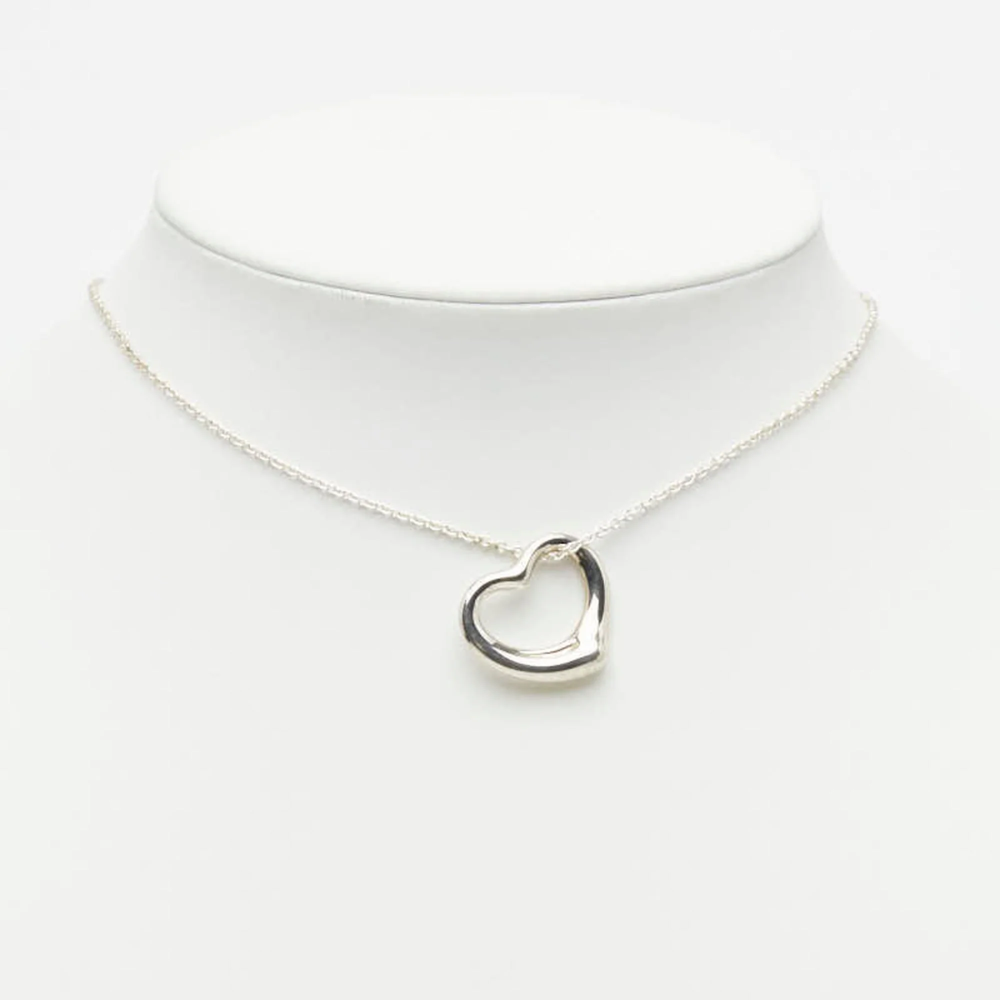 Open Heart Pendant Necklace Sterling Silver 19.3mm - Image 9
