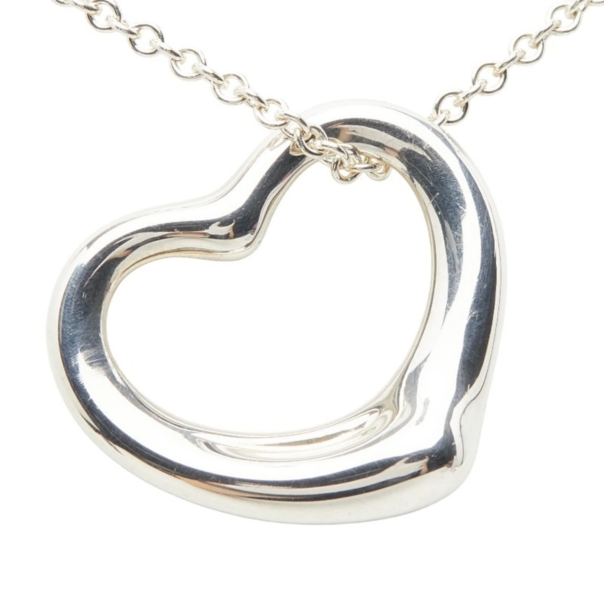 Open Heart Pendant Necklace Sterling Silver 20.3mm - Image 2
