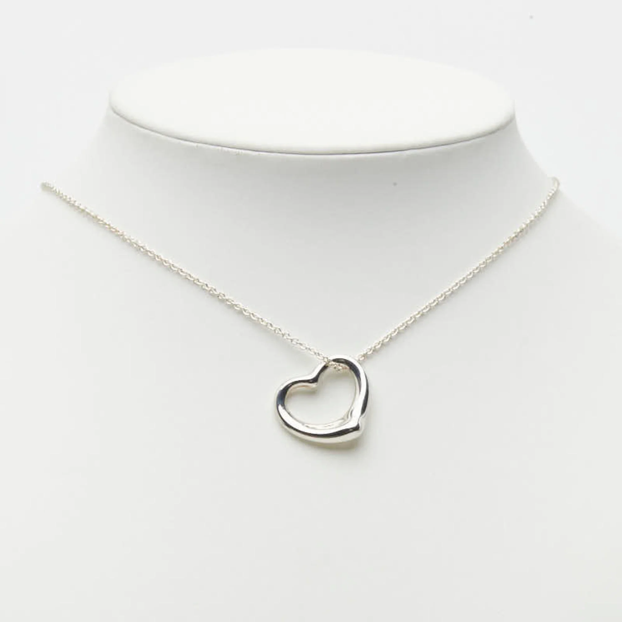 Open Heart Pendant Necklace Sterling Silver 20.3mm - Image 9