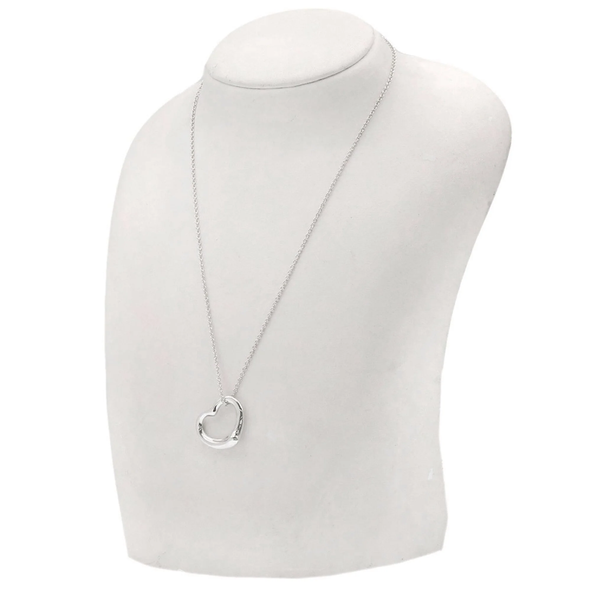 Open Heart Pendant Necklace Sterling Silver 20.5mm - Image 5