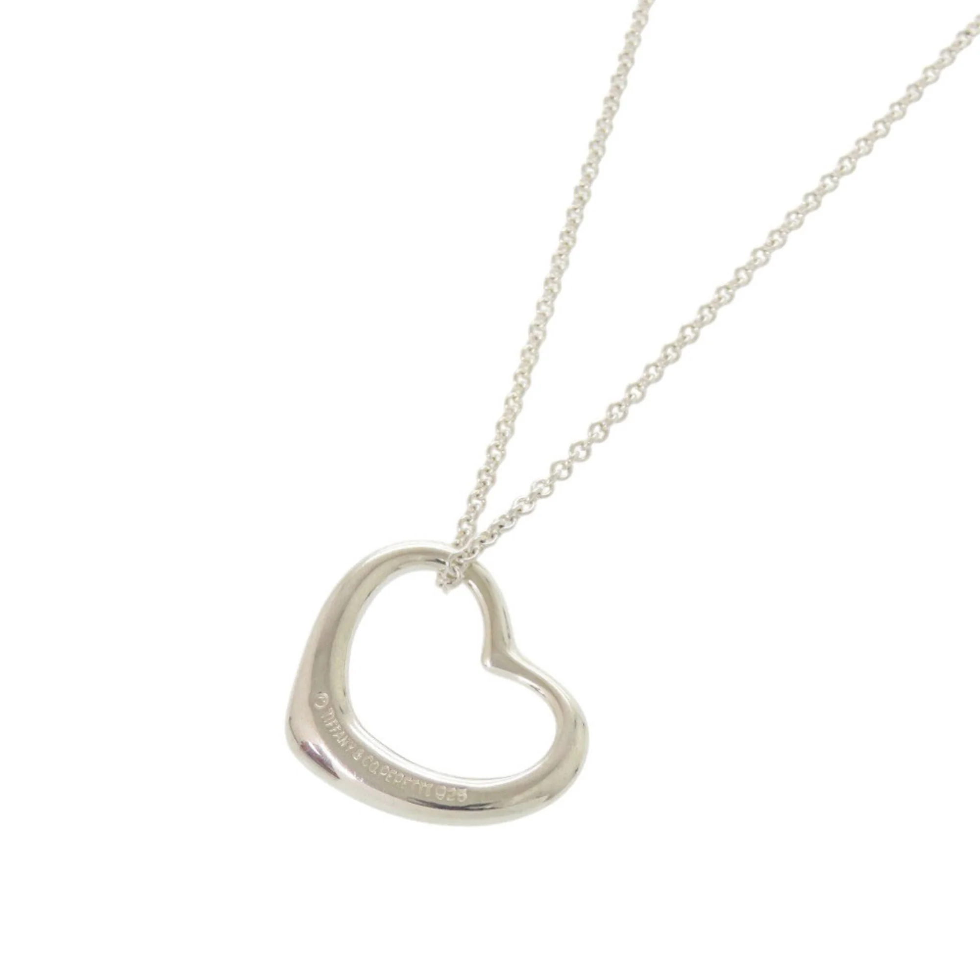 Open Heart Pendant Necklace Sterling Silver 20mm - Image 3